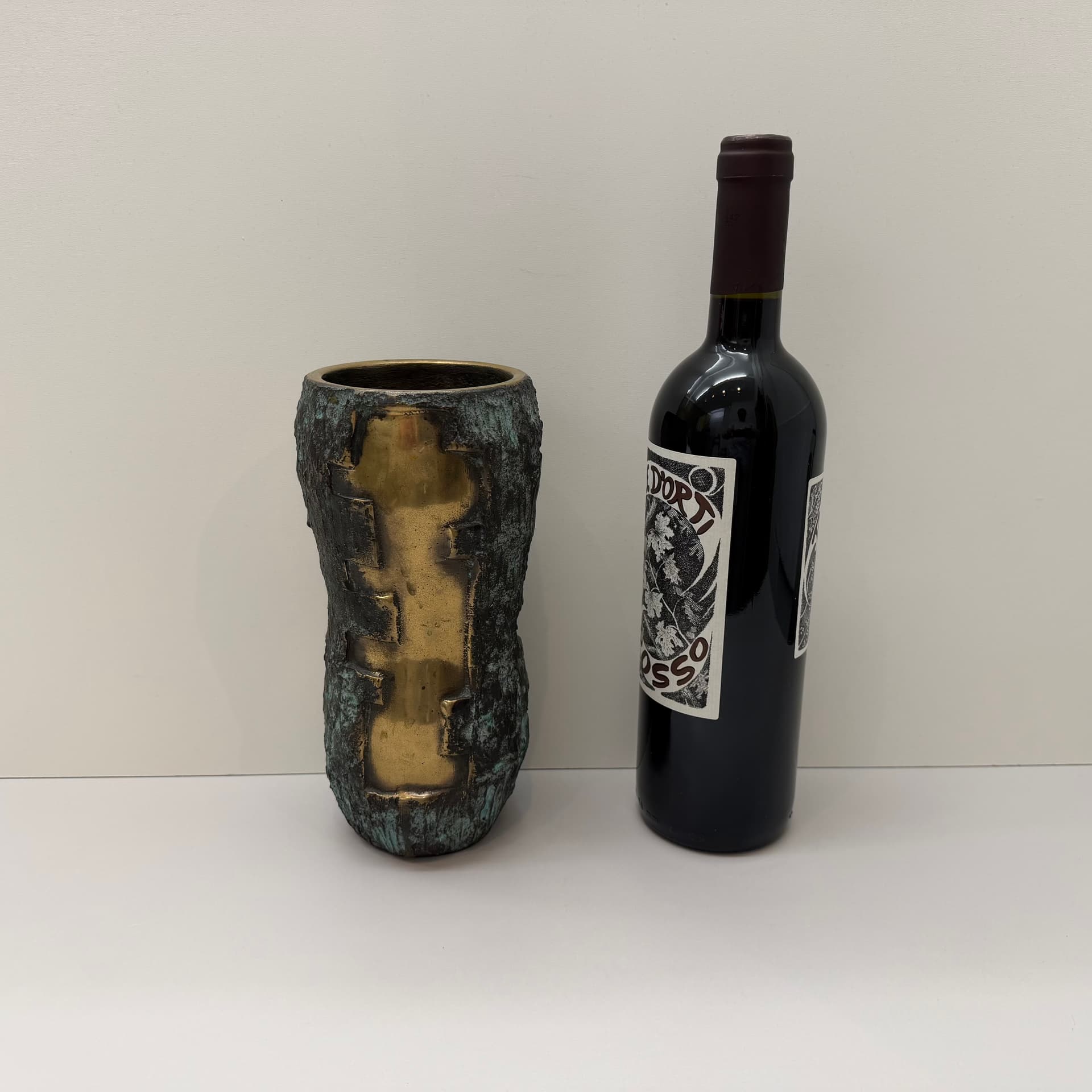 Wazon brutalistyczny, brązowy, mosiądz, Dania, lata 60. - 289666