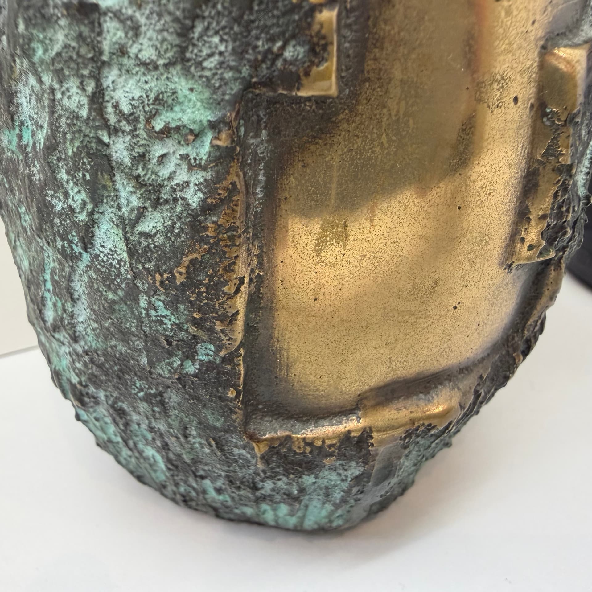 Wazon brutalistyczny, brązowy, mosiądz, Dania, lata 60. - 289664