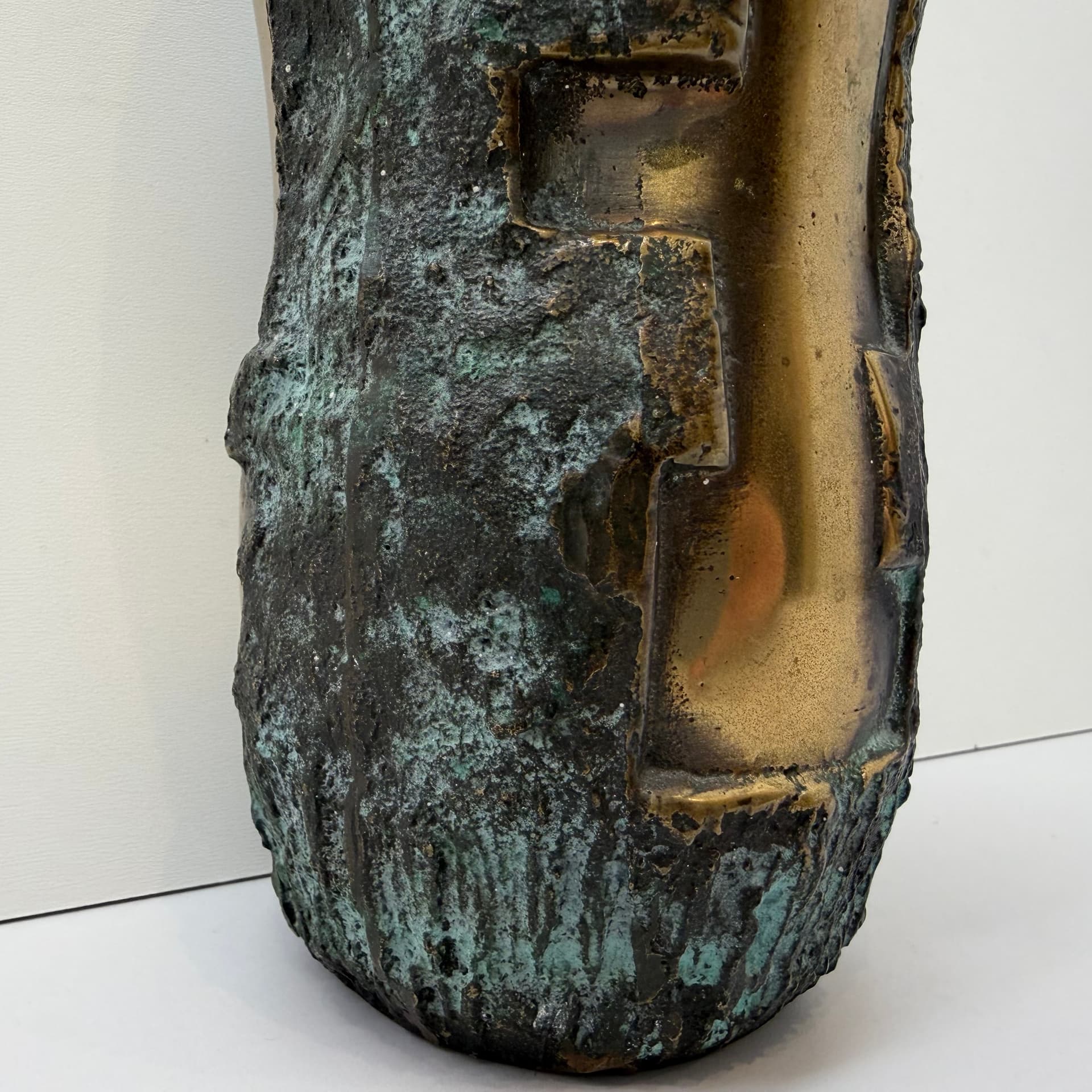 Wazon brutalistyczny, brązowy, mosiądz, Dania, lata 60. - 289668