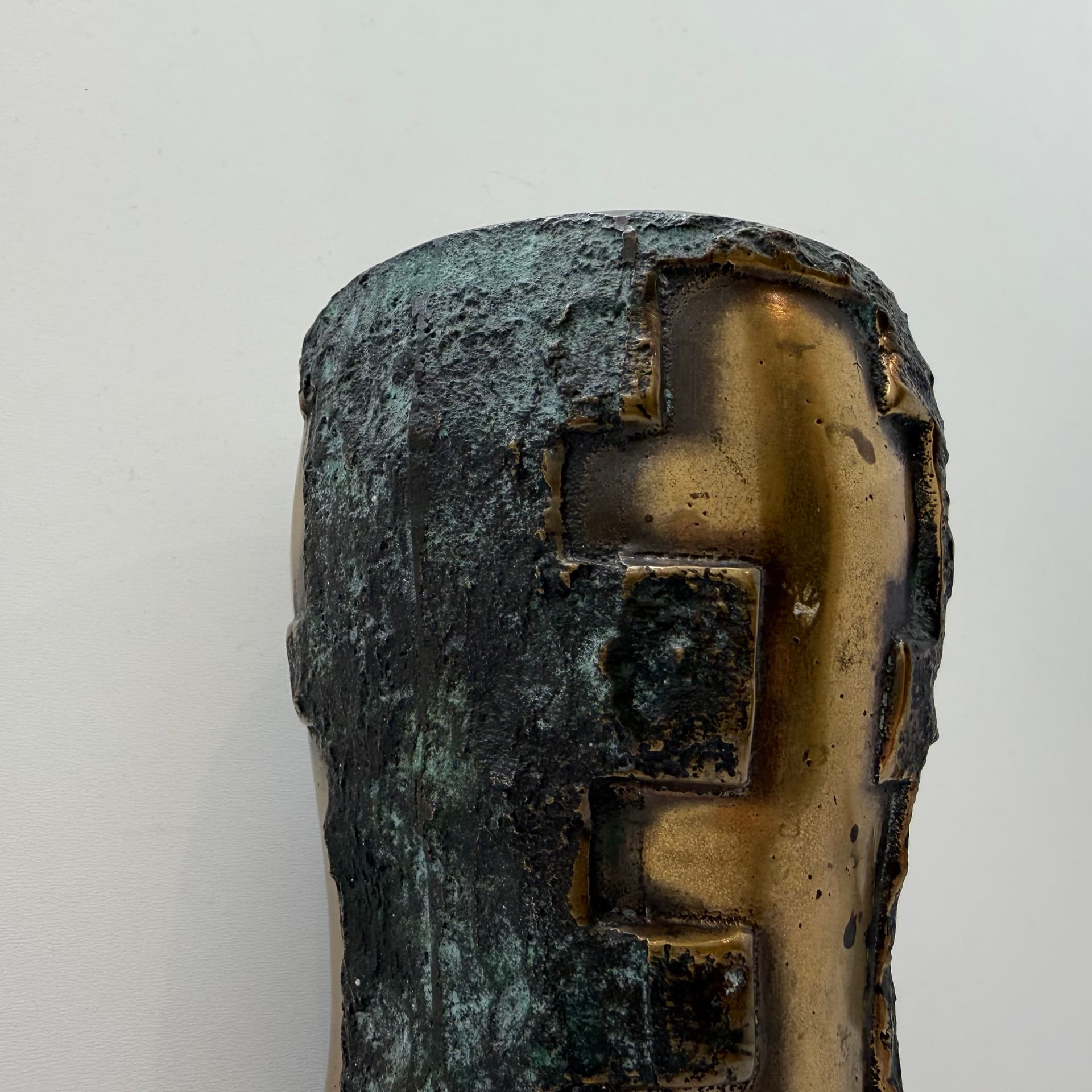 Wazon brutalistyczny, brązowy, mosiądz, Dania, lata 60. - 289665