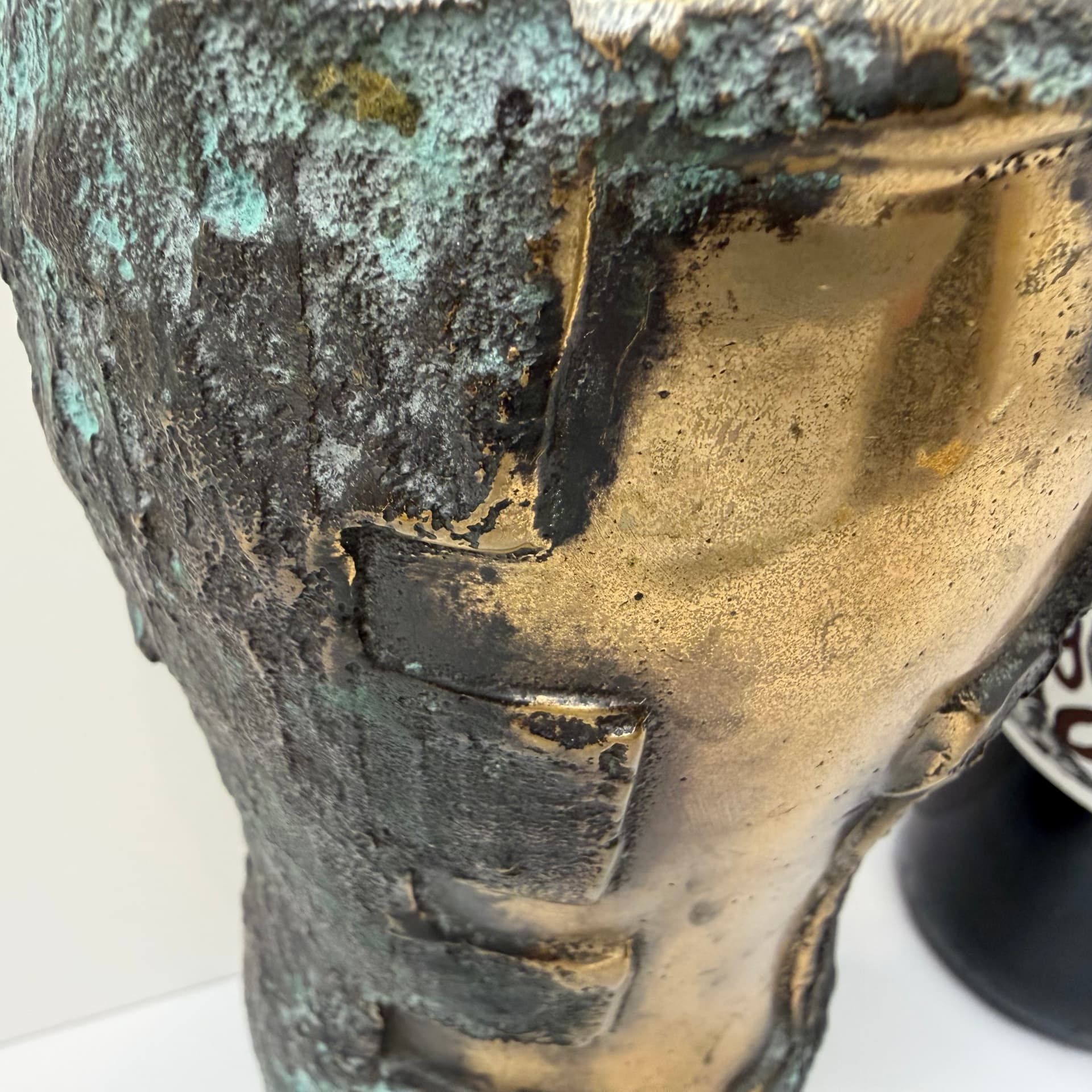 Wazon brutalistyczny, brązowy, mosiądz, Dania, lata 60. - 289662