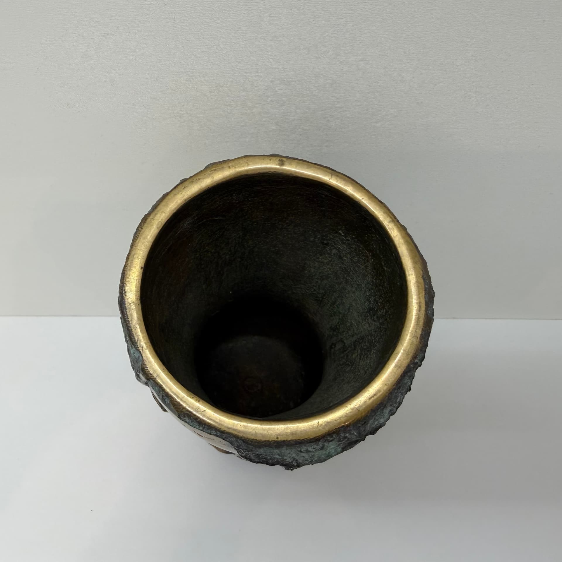 Wazon brutalistyczny, brązowy, mosiądz, Dania, lata 60. - 289661