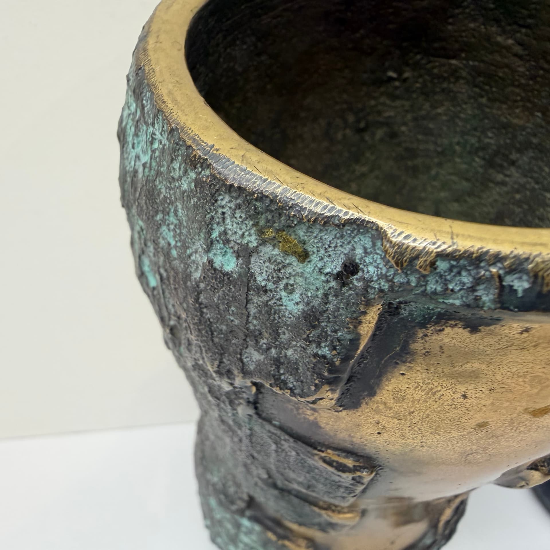 Wazon brutalistyczny, brązowy, mosiądz, Dania, lata 60. - 289660