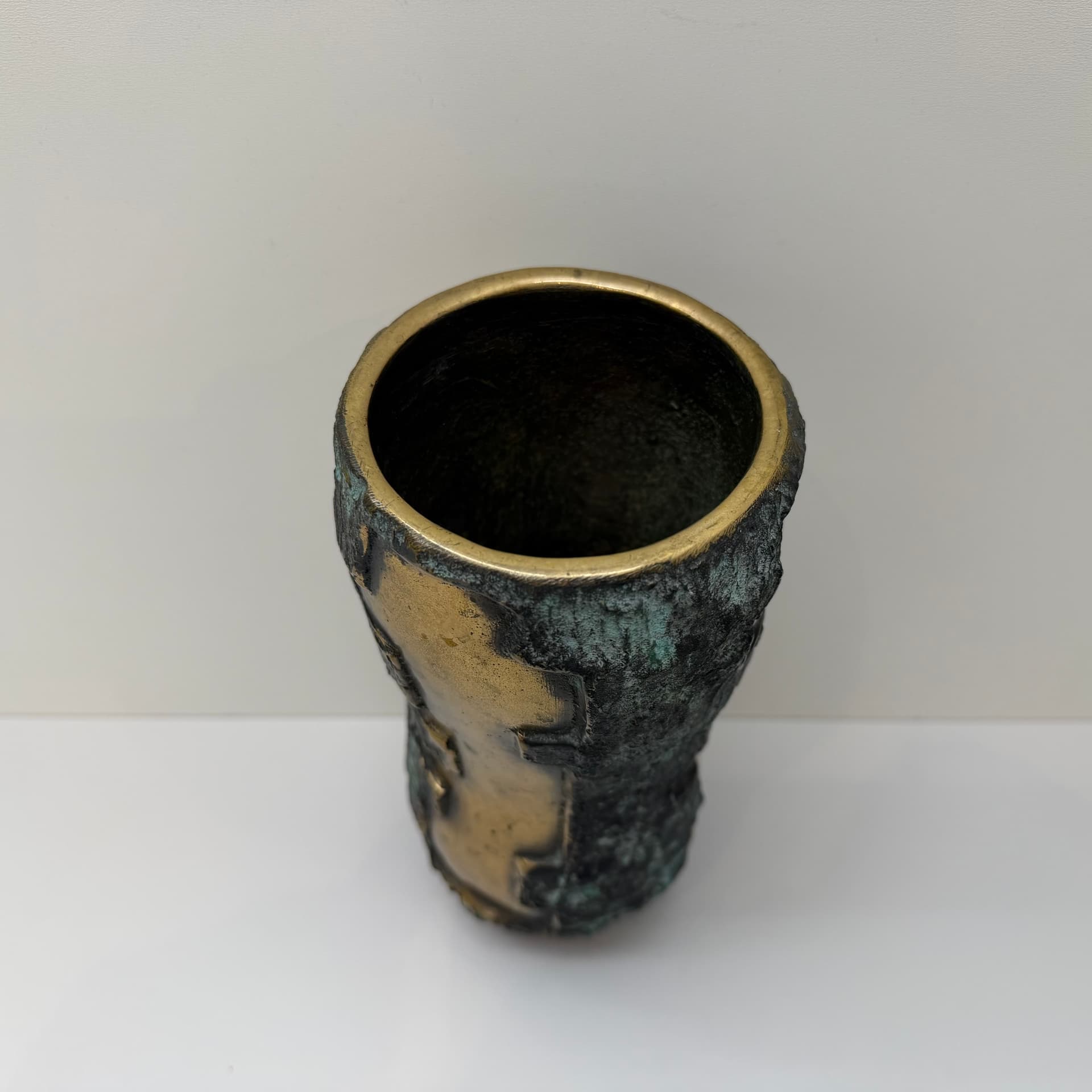 Wazon brutalistyczny, brązowy, mosiądz, Dania, lata 60. - 289669