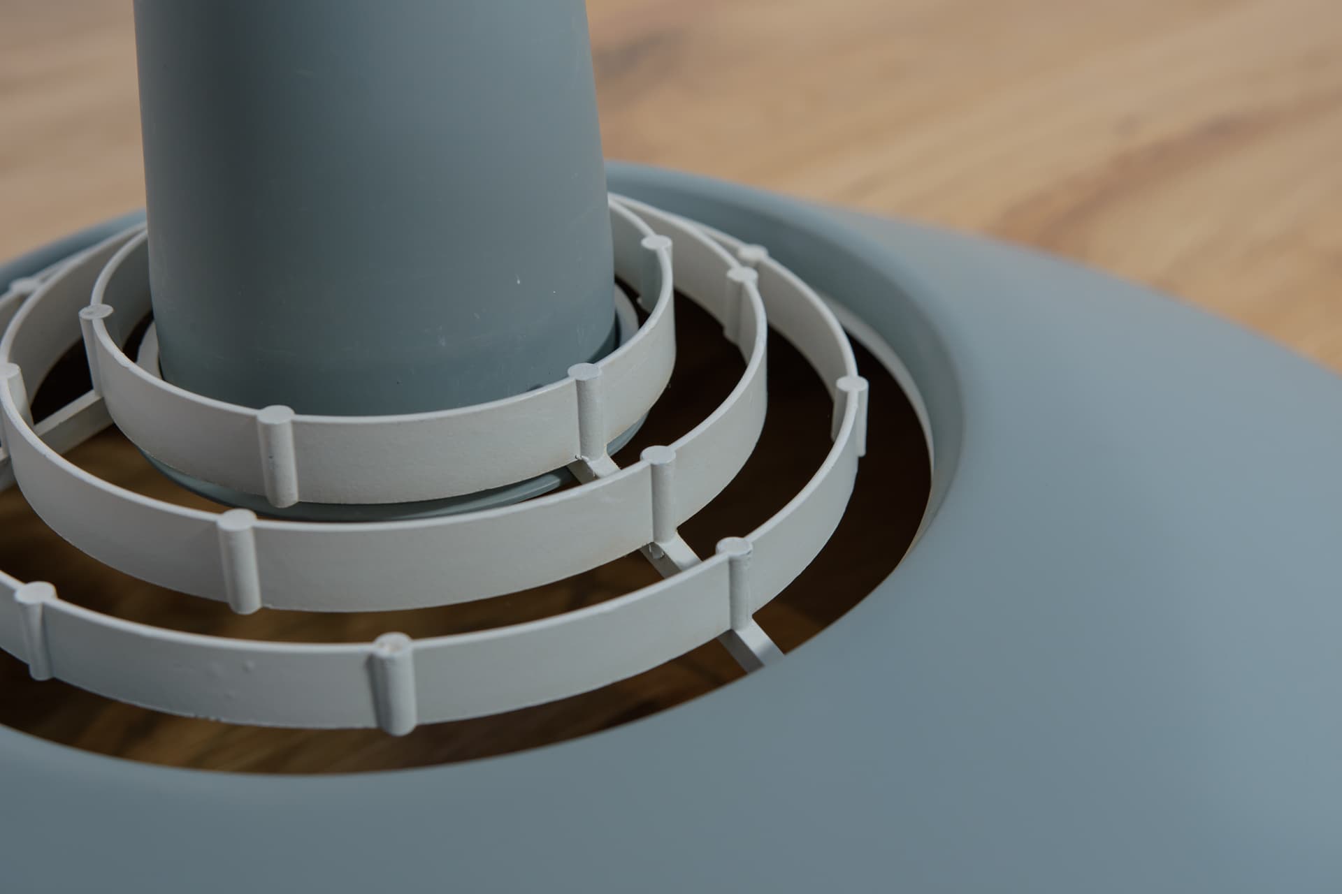 Lampa wisząca Fyns Plan, niebieski, metal, Lyfa, Dania, lata 70. - 289707