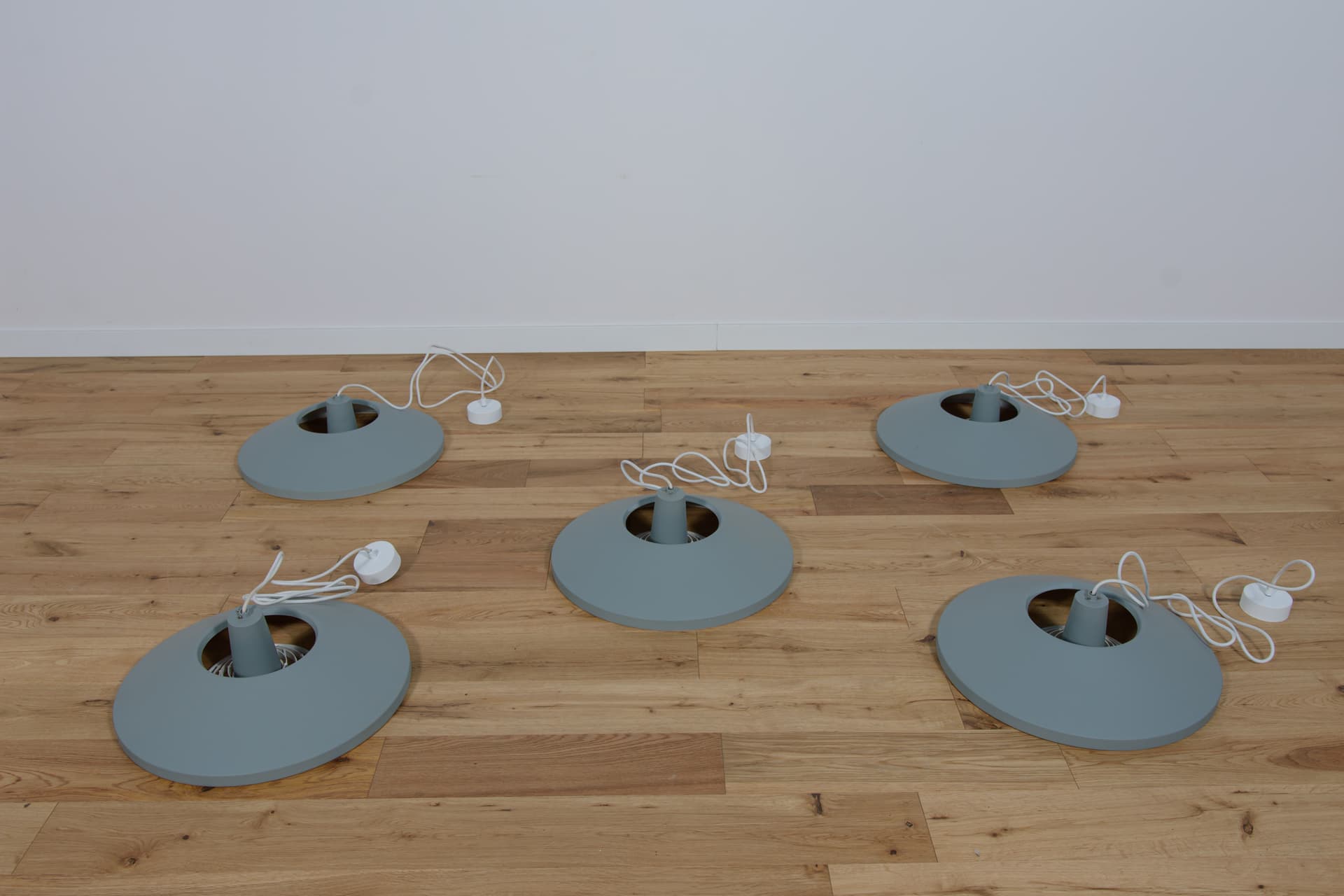 Lampa wisząca Fyns Plan, niebieski, metal, Lyfa, Dania, lata 70. - 289708