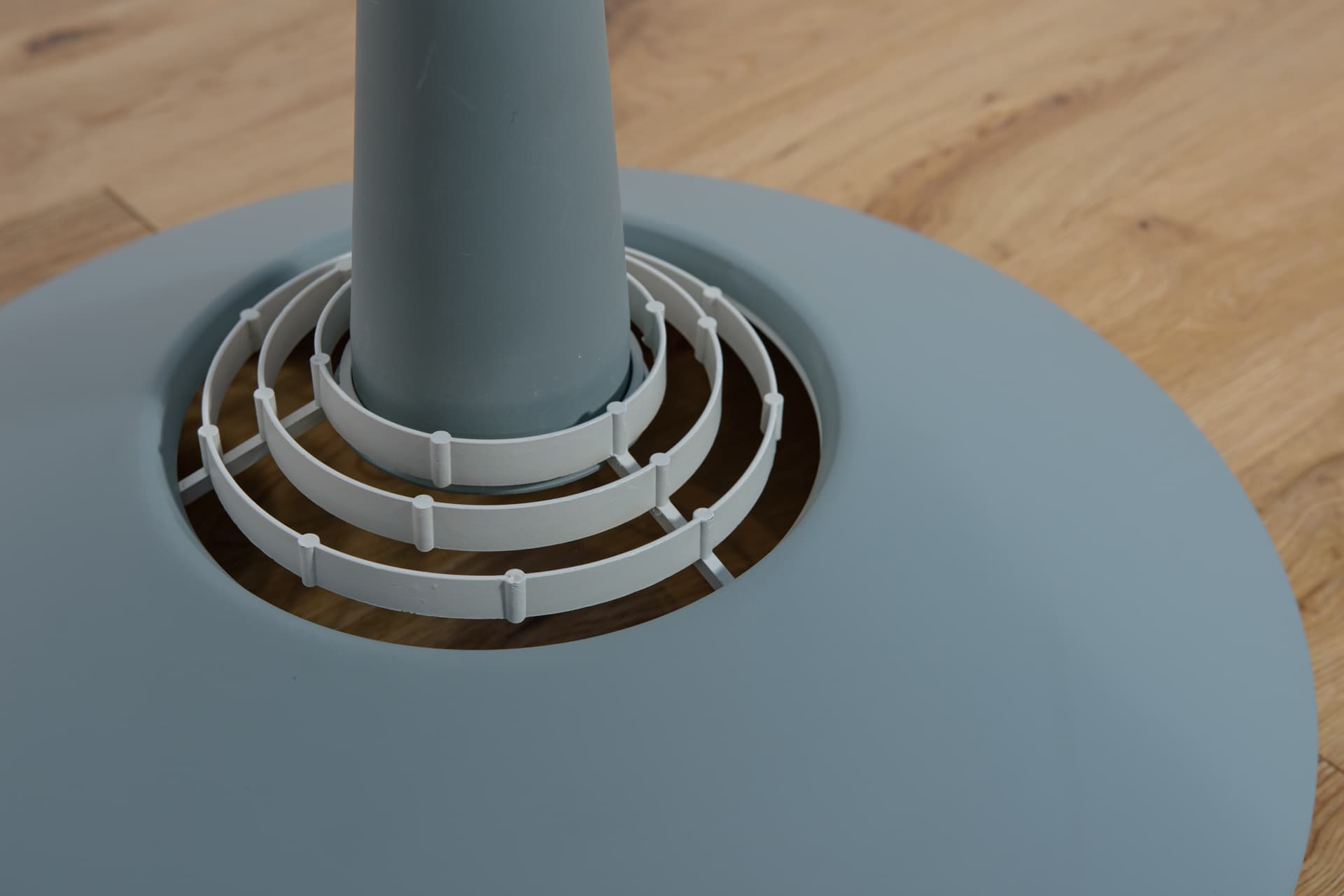 Lampa wisząca Fyns Plan, niebieski, metal, Lyfa, Dania, lata 70. - 289705