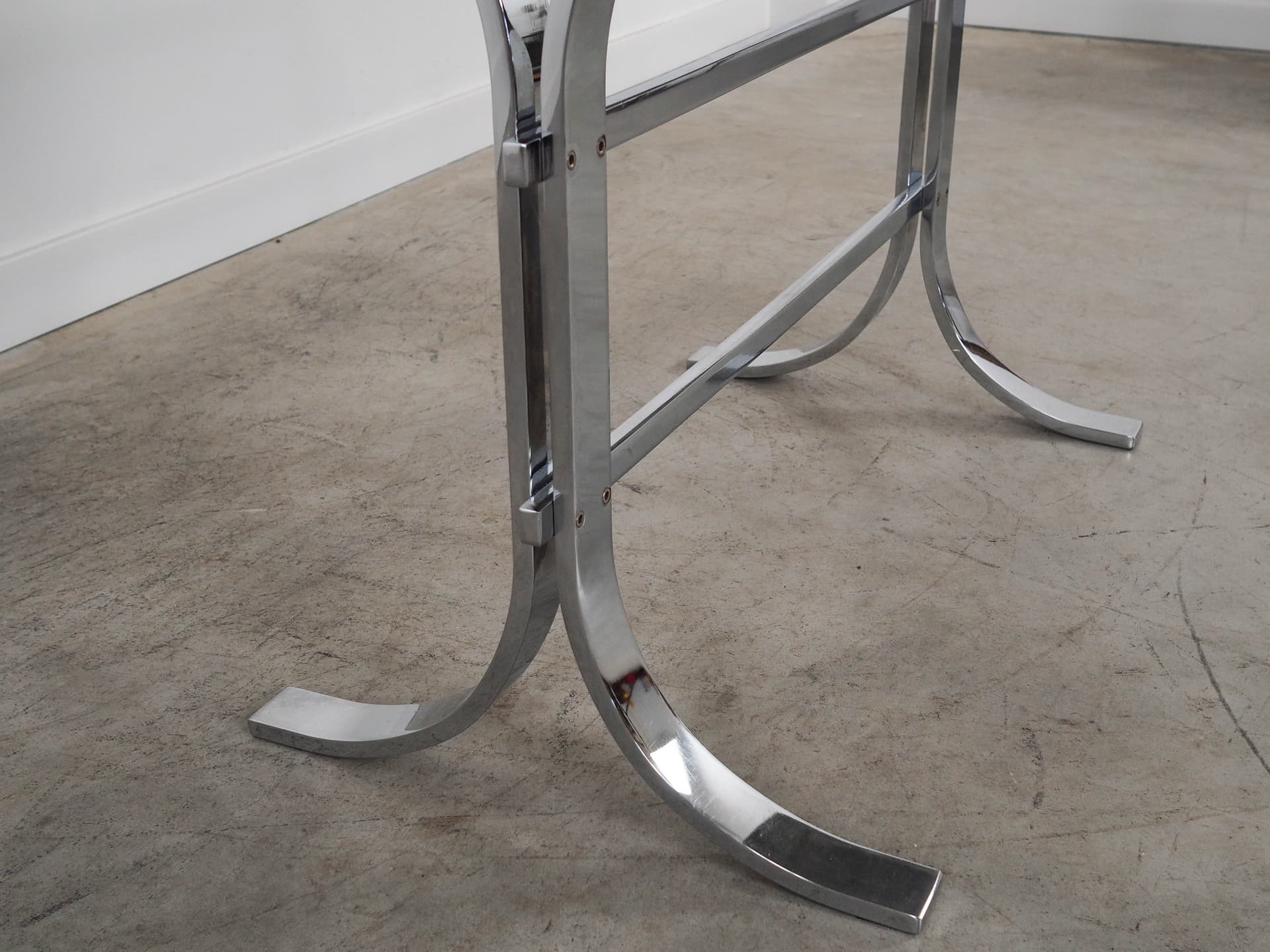 Stół prostokątny, kamień brązowy, metal chromowany, Dania, lata 80. - 289770