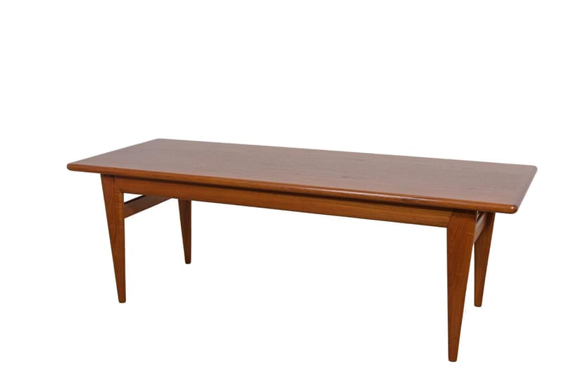 Coffee table, brown teak, by N. O. Møller, Denmark, 1960s.