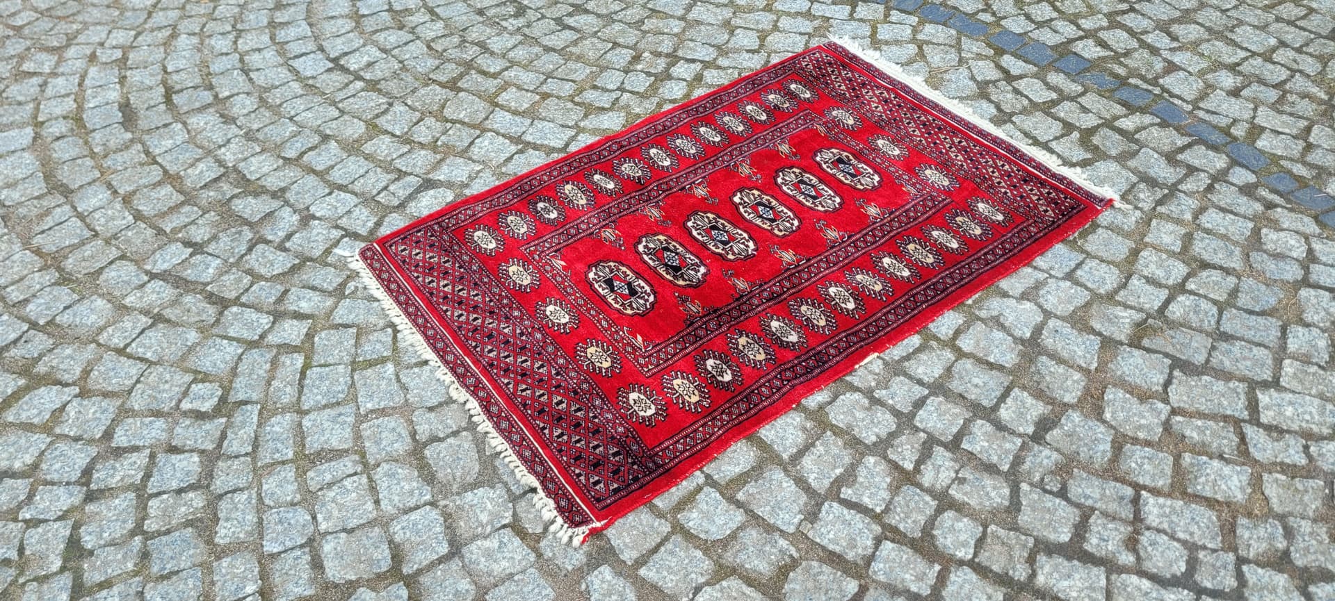 Dywan Buchara 105x68 cm, wełna czerwona, bawełna, Pakistan - 290122