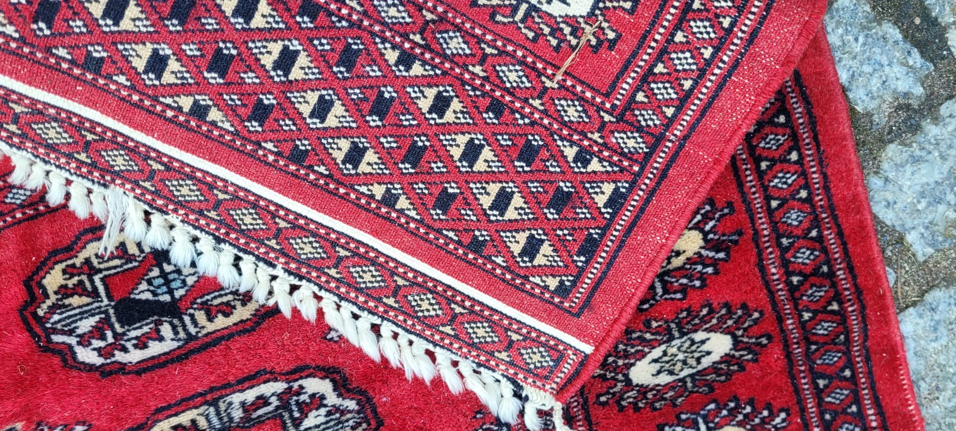 Dywan Buchara 105x68 cm, wełna czerwona, bawełna, Pakistan - 290120