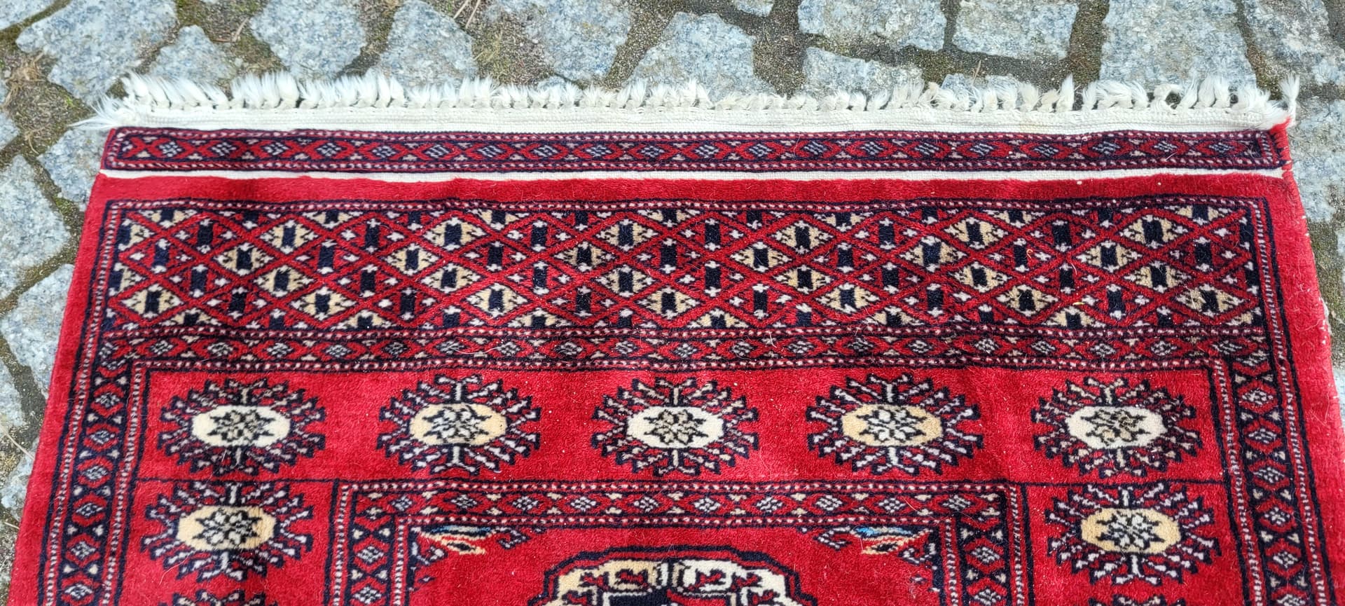 Dywan Buchara 105x68 cm, wełna czerwona, bawełna, Pakistan - 290123