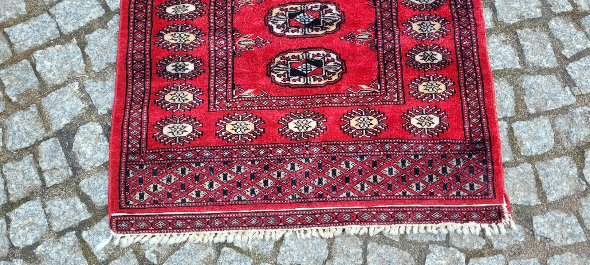 Dywan Buchara 105x68 cm, wełna czerwona, bawełna, Pakistan - 290127