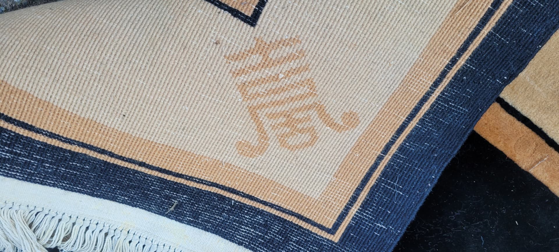 Dywan Aubusson 170x260 cm, czarny, wełna, Chiny, art déco - 290152