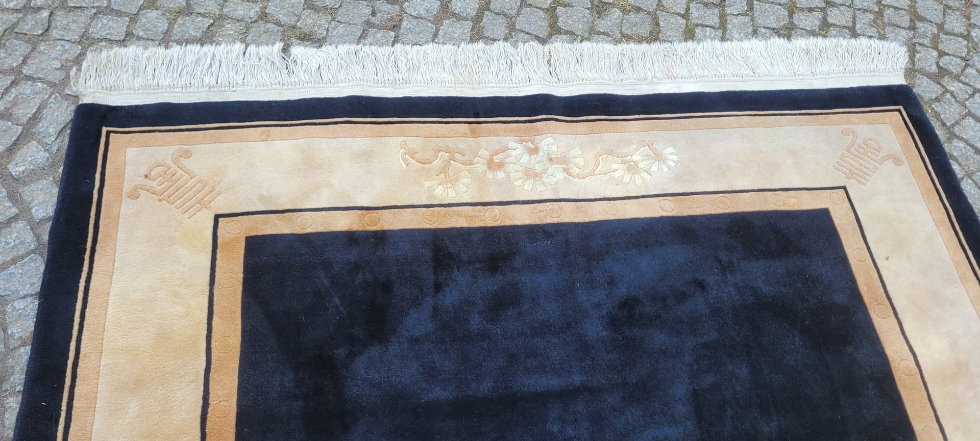 Dywan Aubusson 170x260 cm, czarny, wełna, Chiny, art déco - 290145