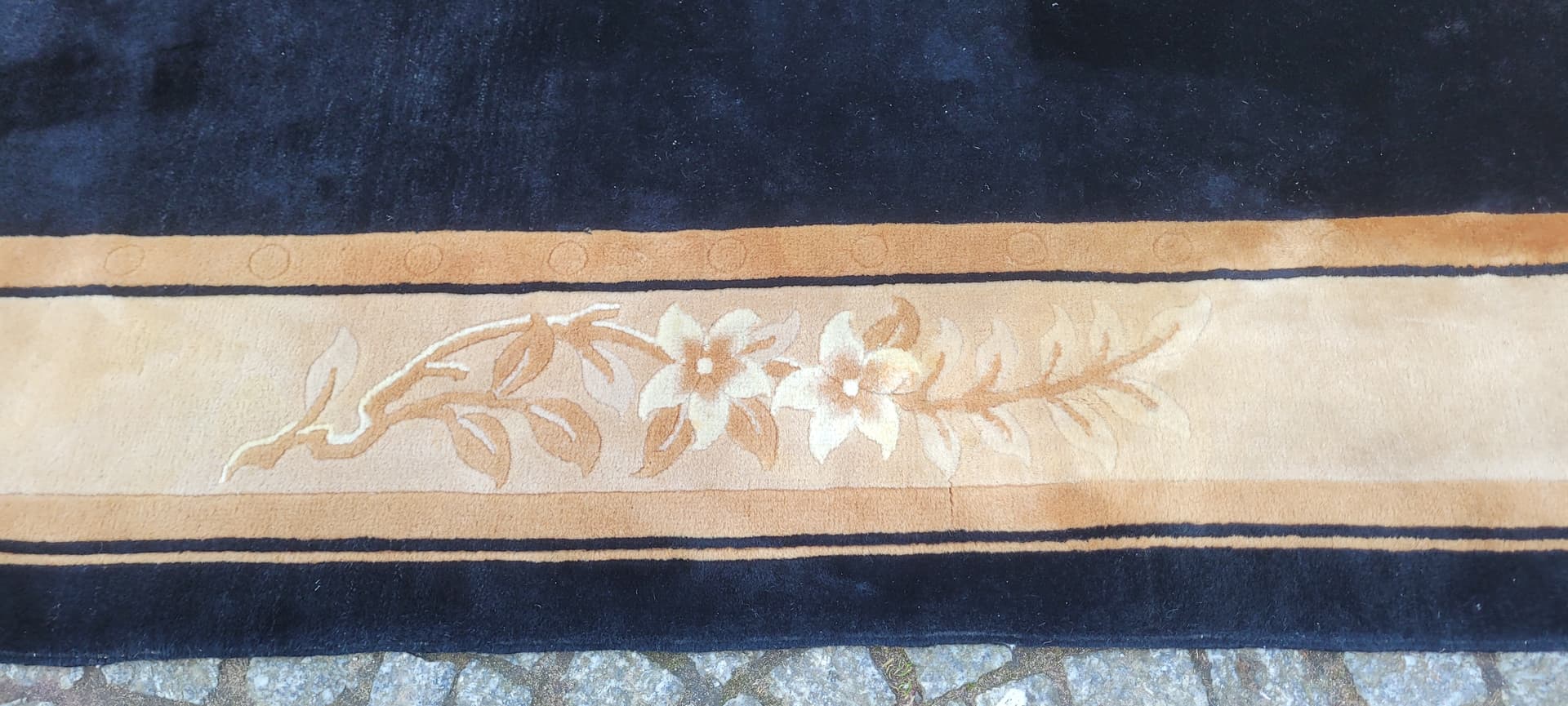 Dywan Aubusson 170x260 cm, czarny, wełna, Chiny, art déco - 290147