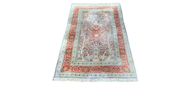 Dywan Indo Ghom 160x90 cm, multikolor, jedwab, bawełna, Indie - WYMIARY