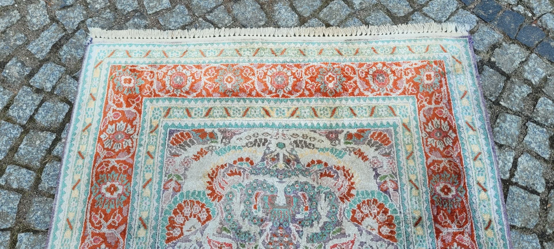 Dywan Indo Ghom 160x90 cm, multikolor, jedwab, bawełna, Indie - 290163