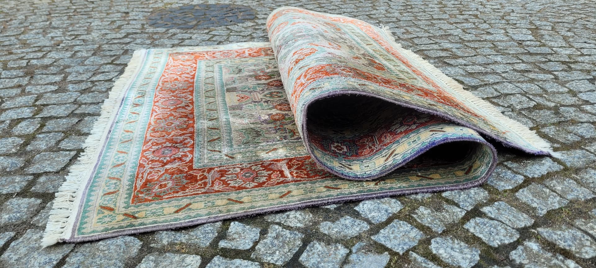 Dywan Indo Ghom 160x90 cm, multikolor, jedwab, bawełna, Indie - 290160