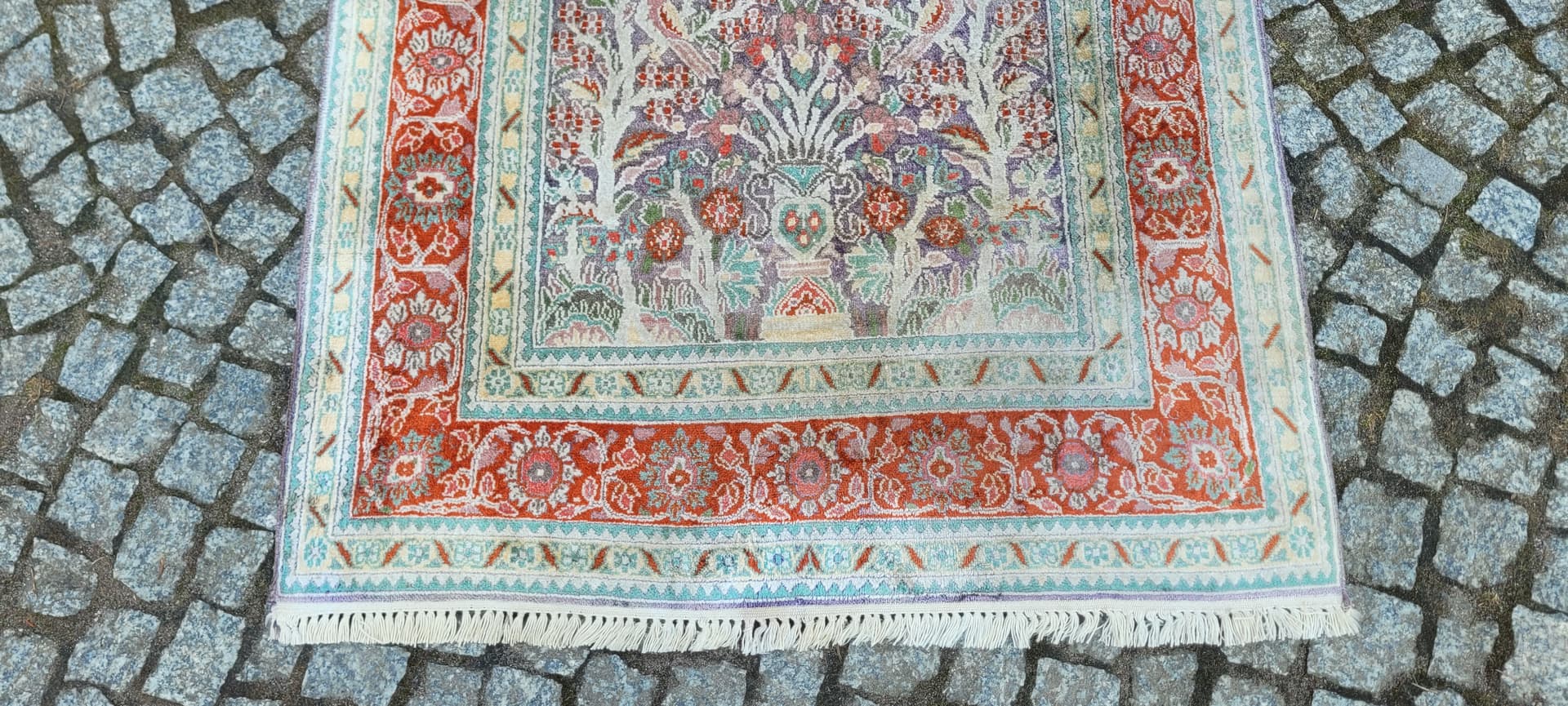 Dywan Indo Ghom 160x90 cm, multikolor, jedwab, bawełna, Indie - 290167