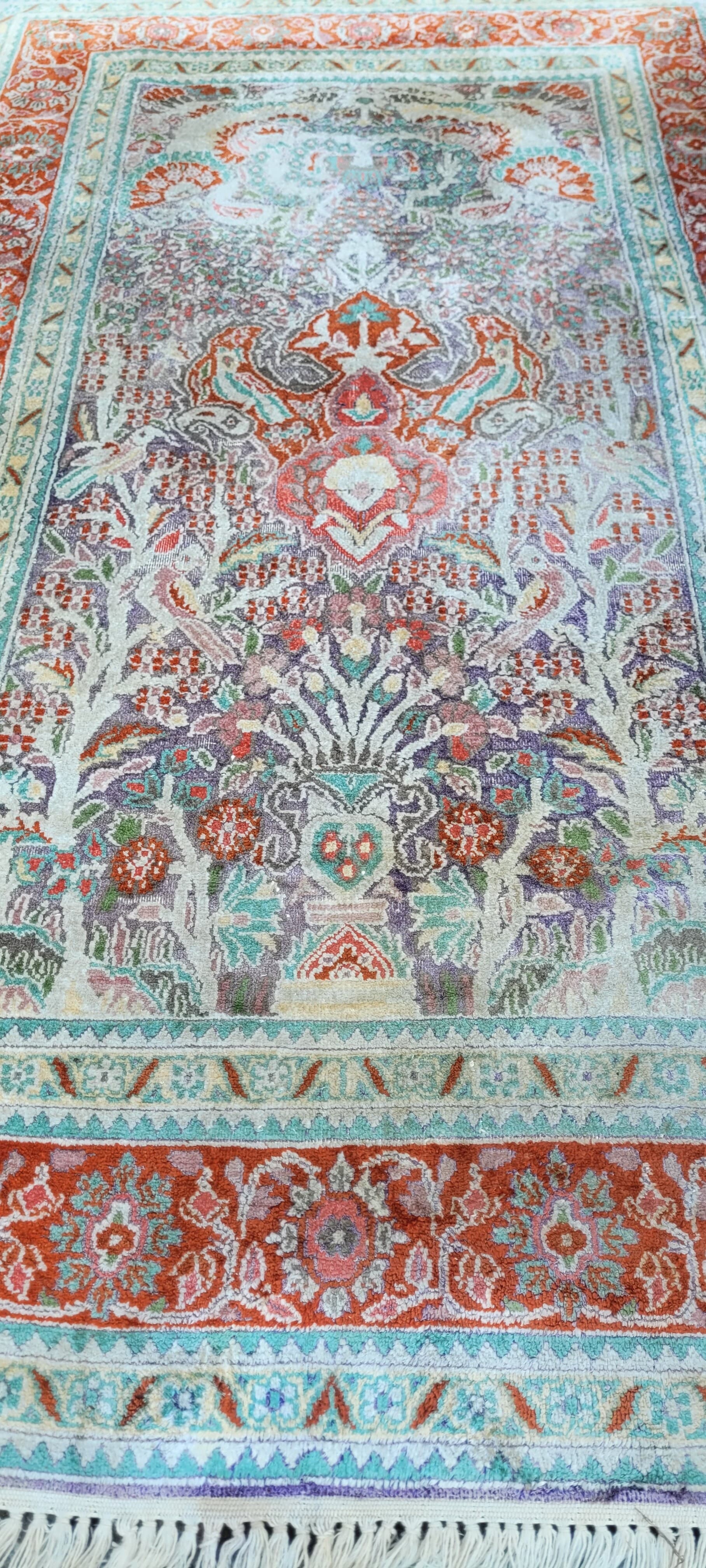 Dywan Indo Ghom 160x90 cm, multikolor, jedwab, bawełna, Indie - 290158