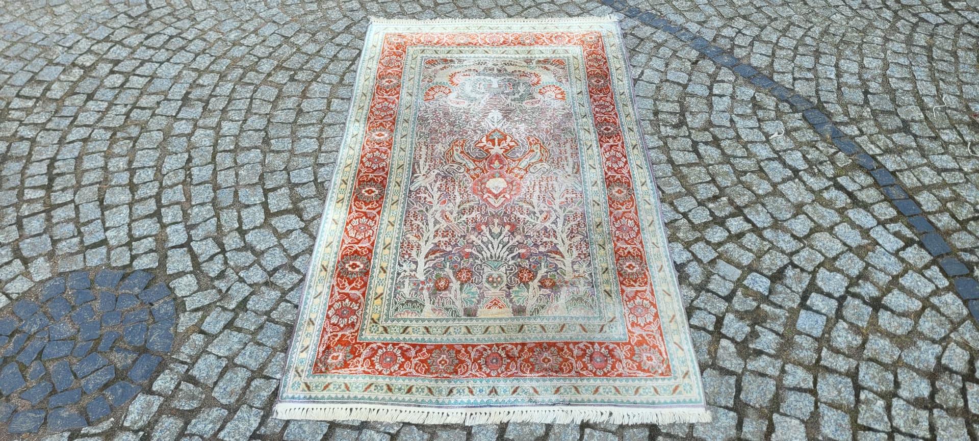 Dywan Indo Ghom 160x90 cm, multikolor, jedwab, bawełna, Indie - 290168