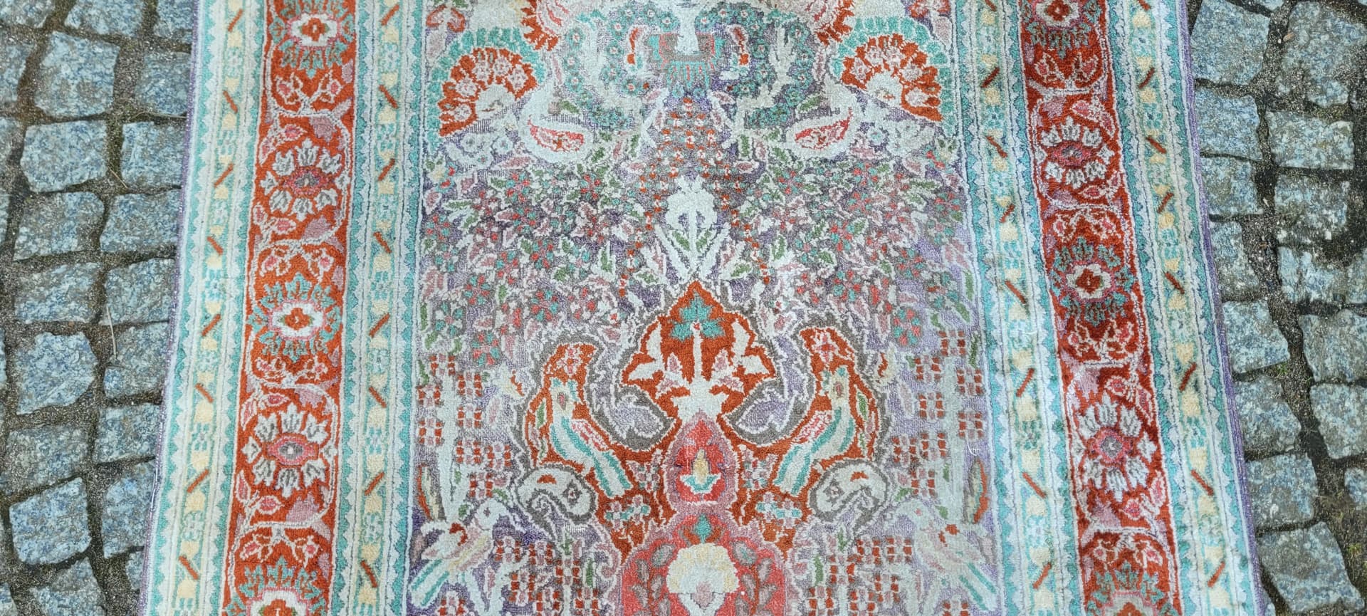 Dywan Indo Ghom 160x90 cm, multikolor, jedwab, bawełna, Indie - 290169