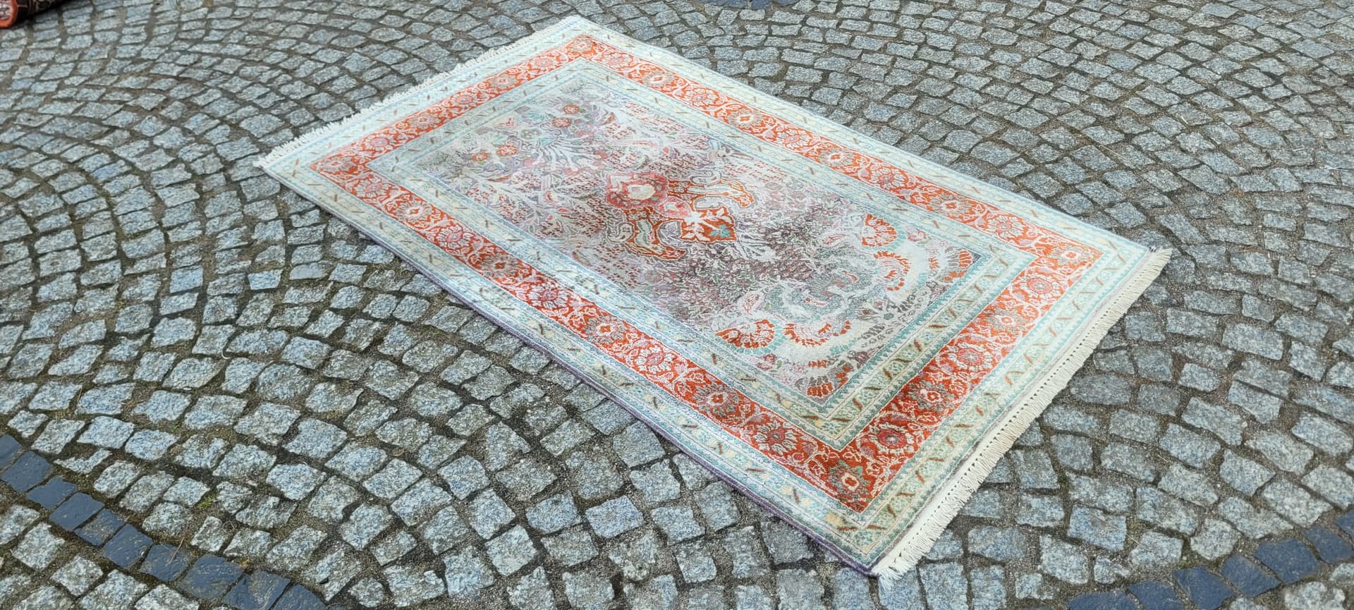 Dywan Indo Ghom 160x90 cm, multikolor, jedwab, bawełna, Indie - 290165