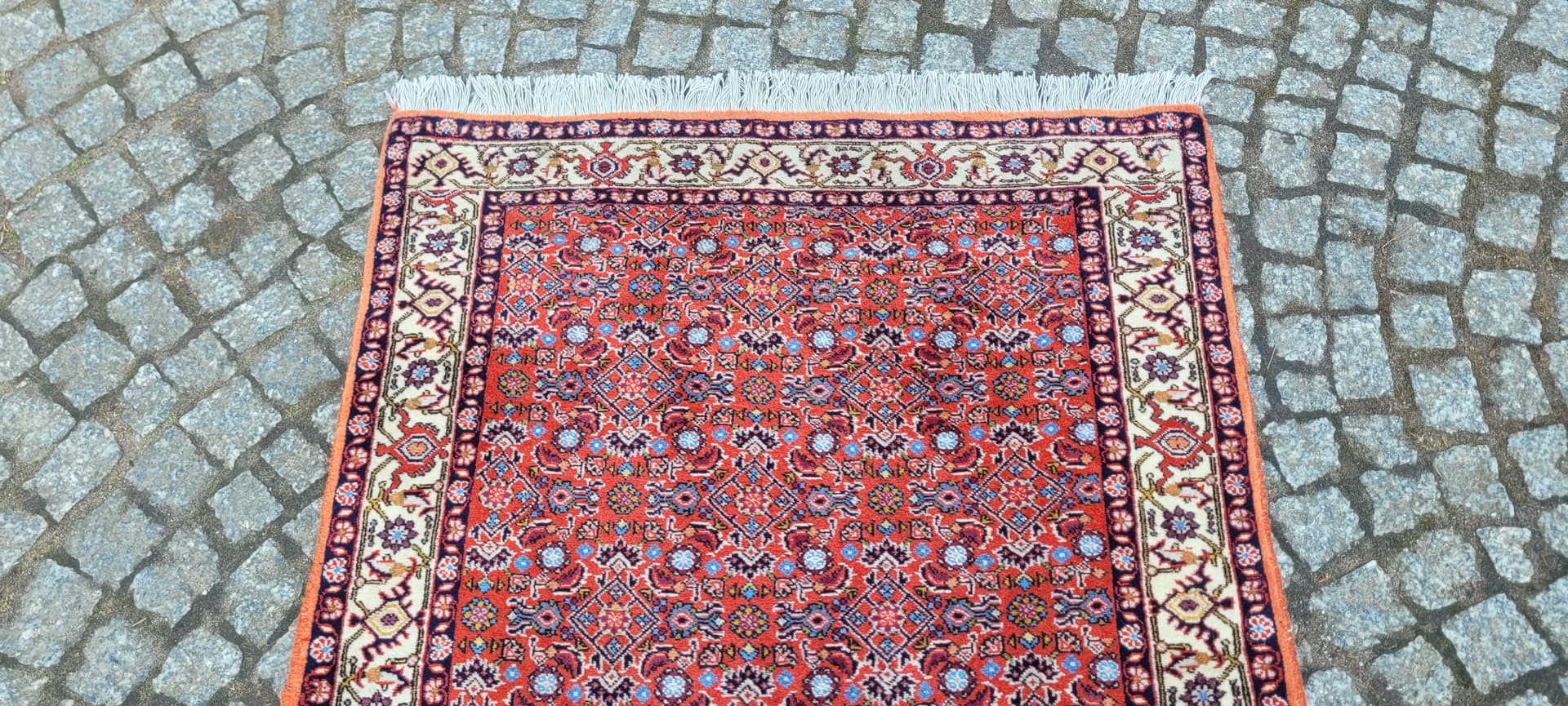 Chodnik Bidjar, czerwony, wełna, Iran, lata 80., 89x305 cm - 290182