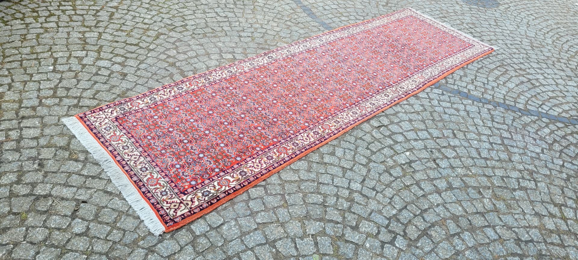 Chodnik Bidjar, czerwony, wełna, Iran, lata 80., 89x305 cm - 290174