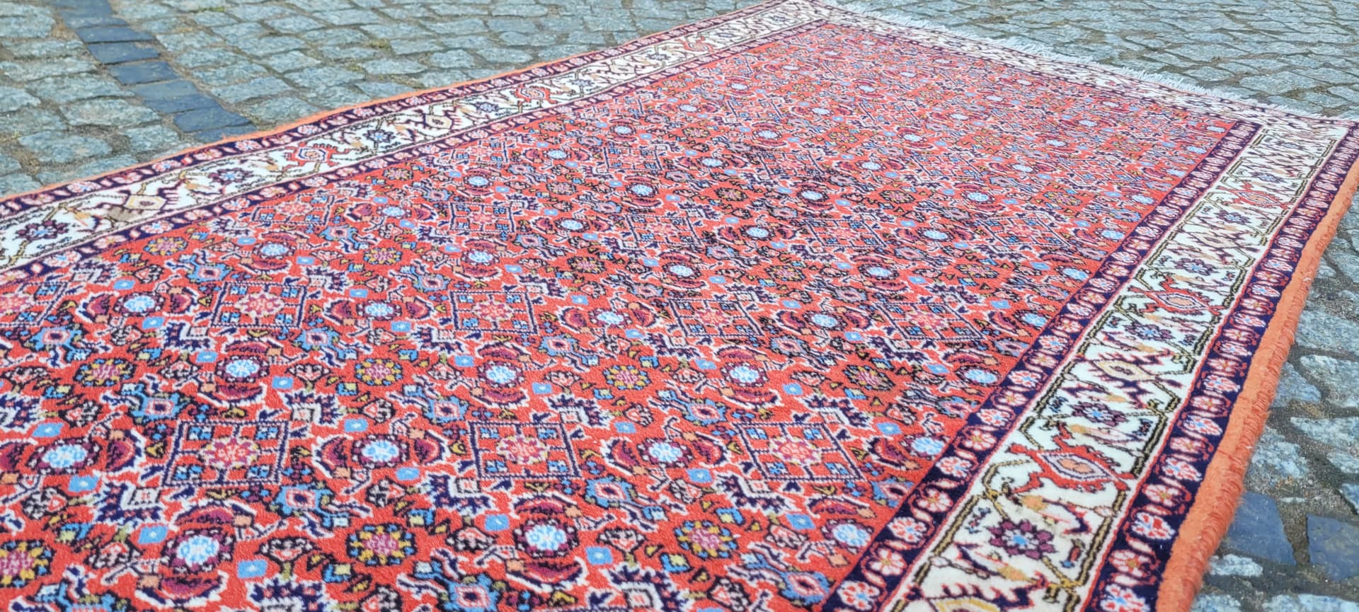 Chodnik Bidjar, czerwony, wełna, Iran, lata 80., 89x305 cm - 290173