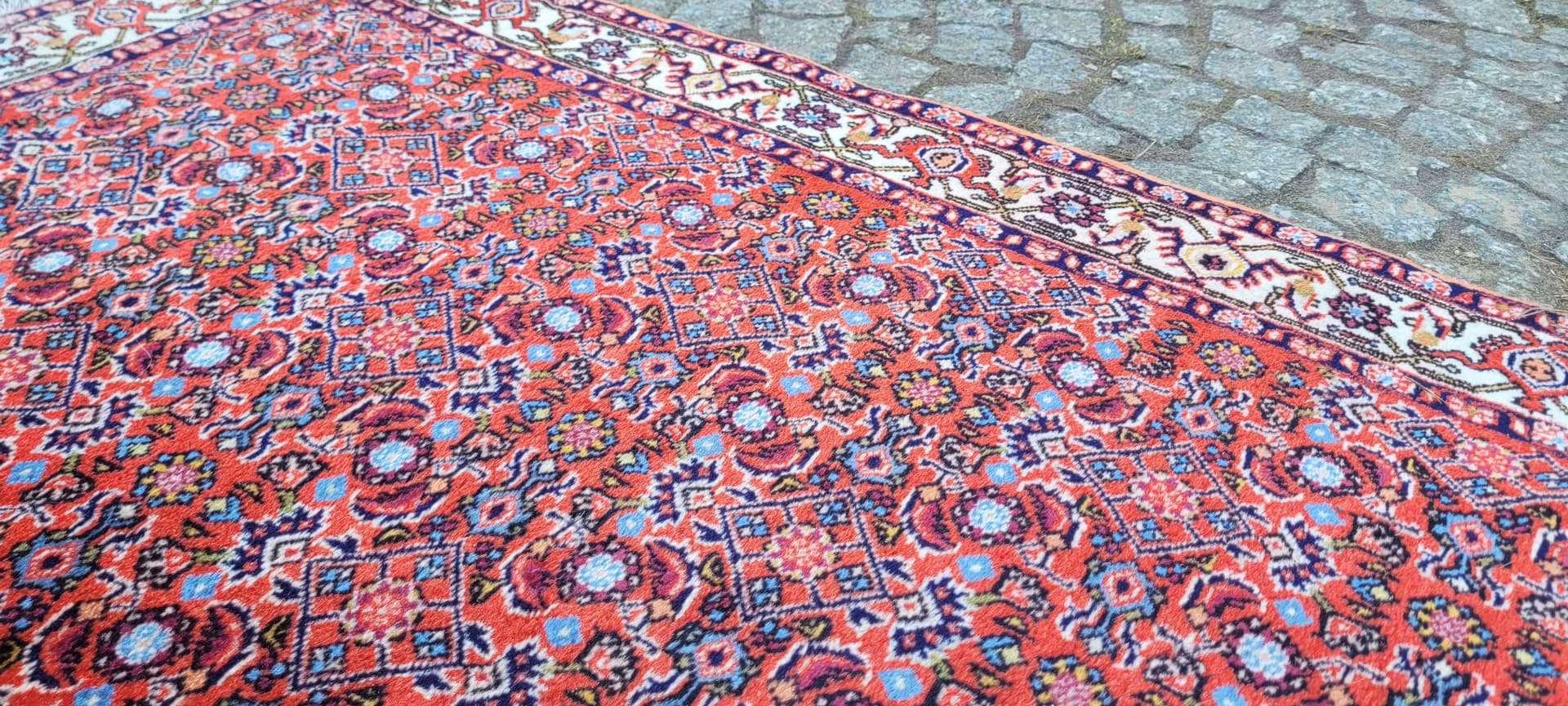 Chodnik Bidjar, czerwony, wełna, Iran, lata 80., 89x305 cm - 290181