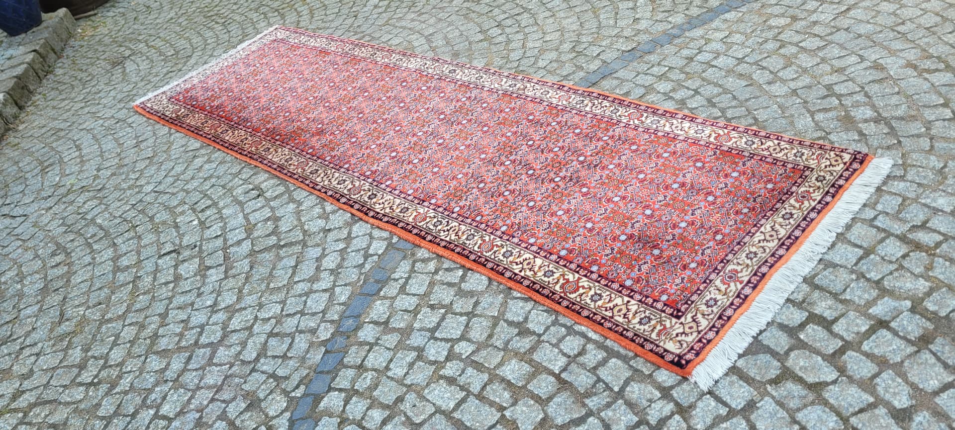 Chodnik Bidjar, czerwony, wełna, Iran, lata 80., 89x305 cm - 290179