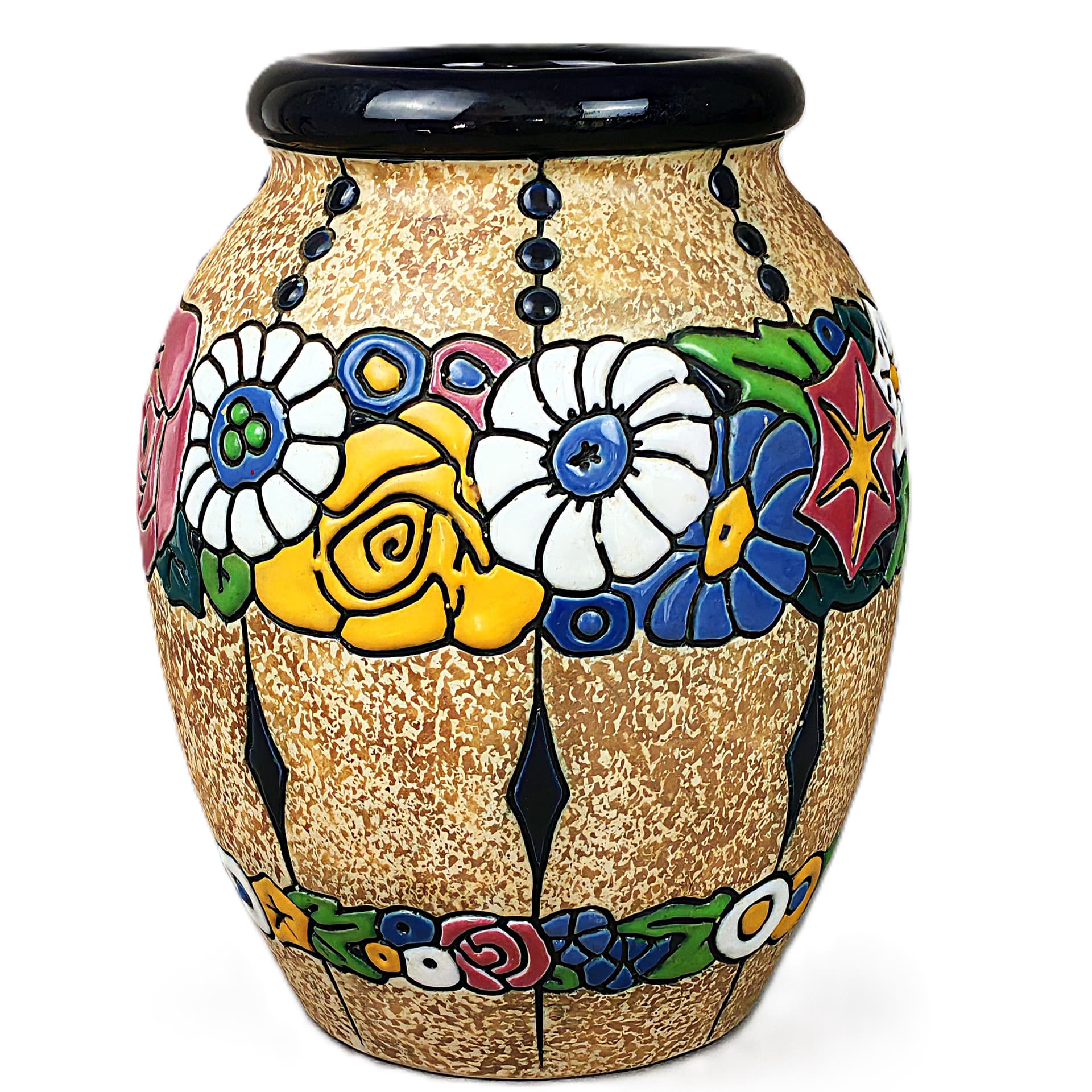 Wazon Campina, multikolor, ceramika, proj. M. von Jungwirth, Amphora, Austria, lata 20.