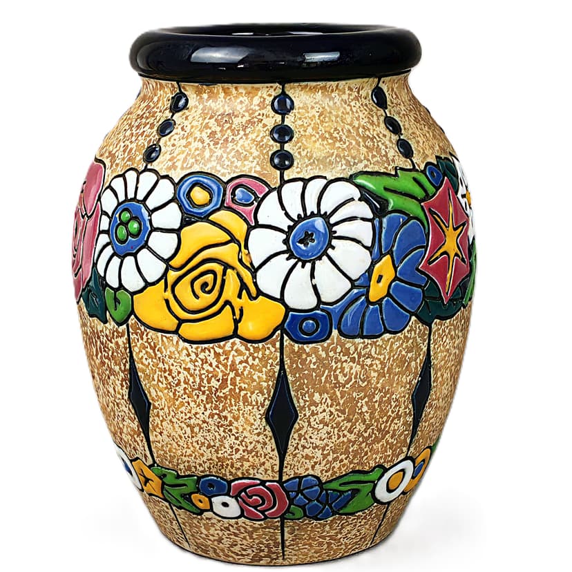 Wazon Campina, multikolor, ceramika, proj. M. von Jungwirth, Amphora, Austria, lata 20.