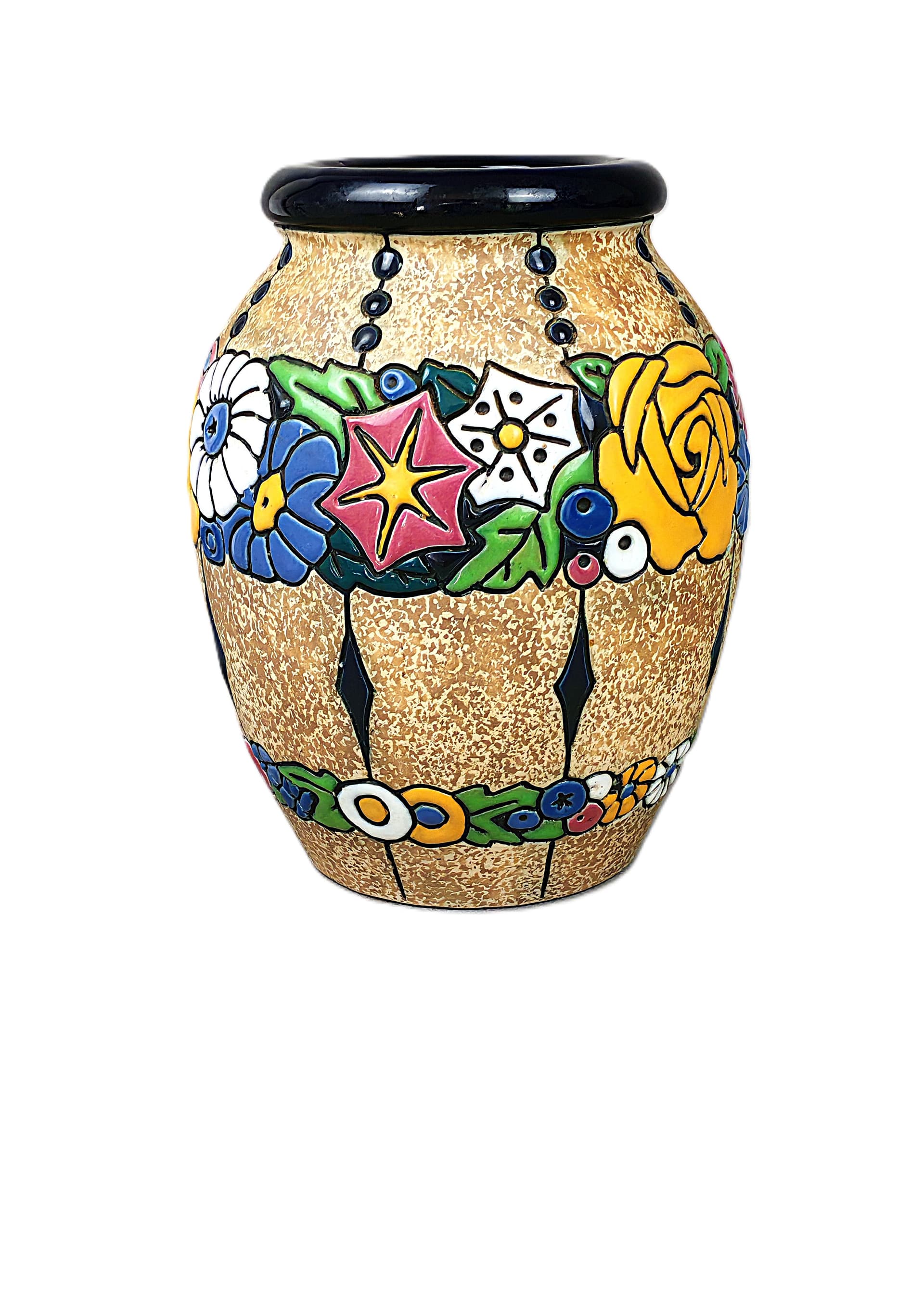 Wazon Campina, multikolor, ceramika, proj. M. von Jungwirth, Amphora, Austria, lata 20. - 290201