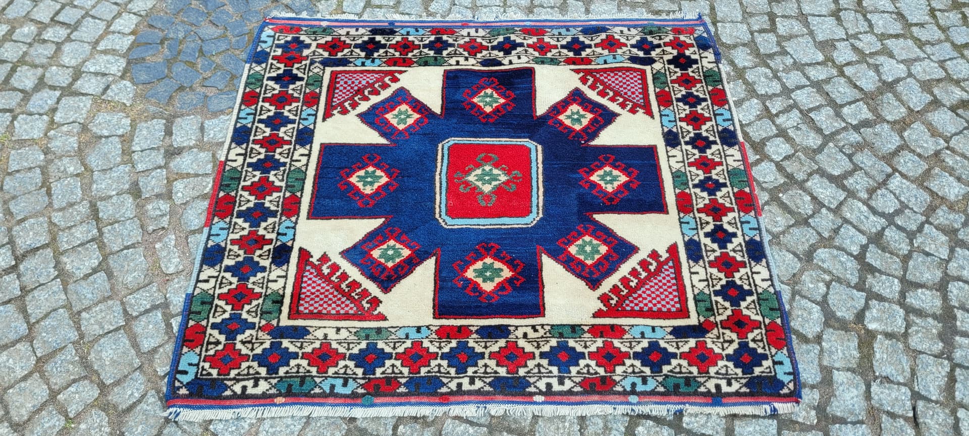 Dywan anatolijski, multikolor, wełna, Turcja, ok. 100x110 cm - 290260