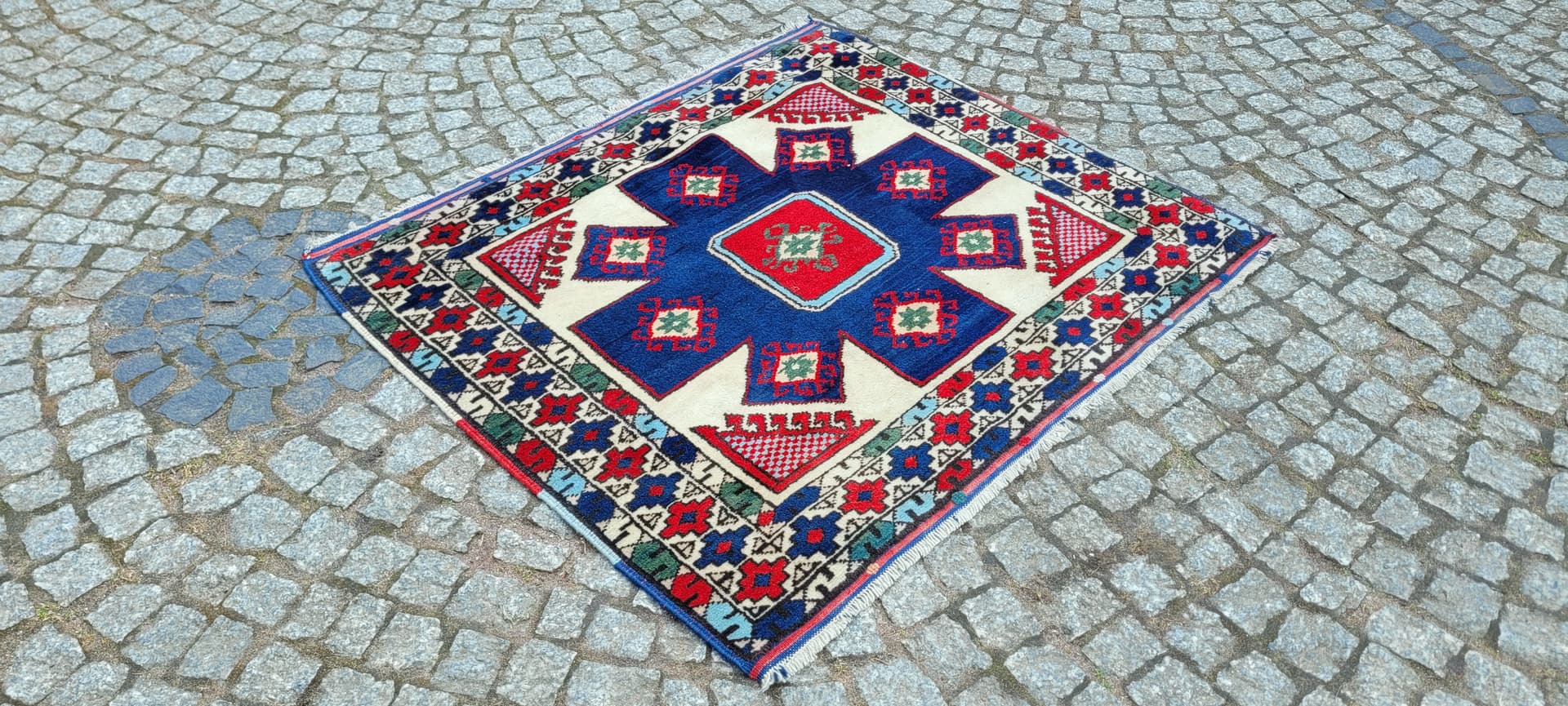 Dywan anatolijski, multikolor, wełna, Turcja, ok. 100x110 cm - 290262