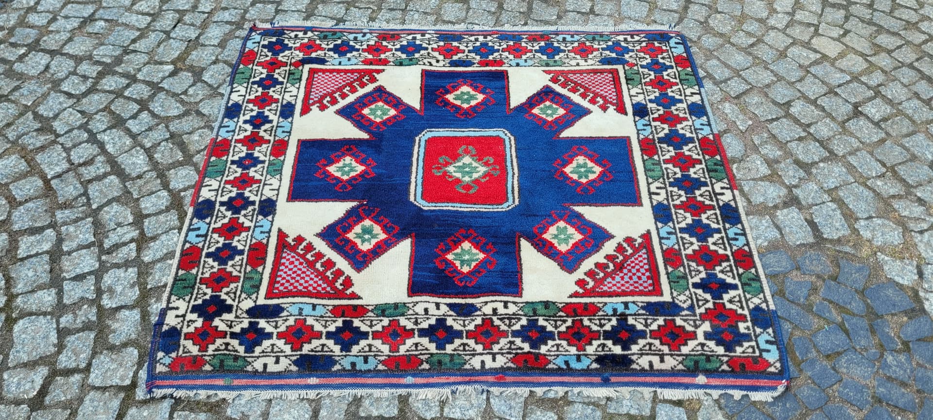 Dywan anatolijski, multikolor, wełna, Turcja, ok. 100x110 cm - 290259