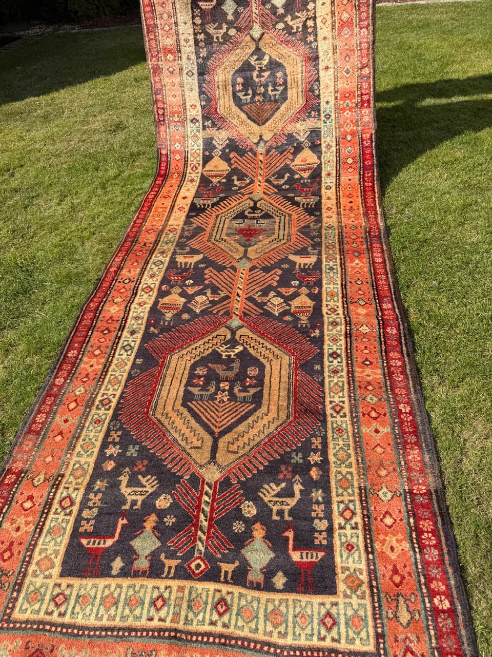 Chodnik Hamadan 365x125 cm, multikolor, wełna, Iran - 290270