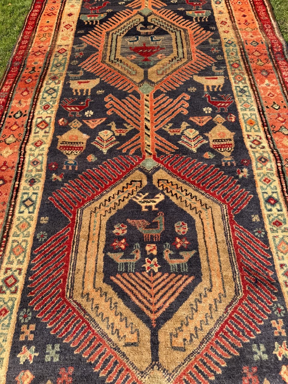 Chodnik Hamadan 365x125 cm, multikolor, wełna, Iran - 290274