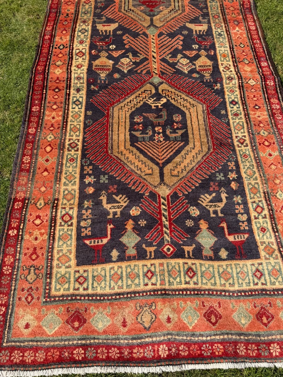 Chodnik Hamadan 365x125 cm, multikolor, wełna, Iran - 290273