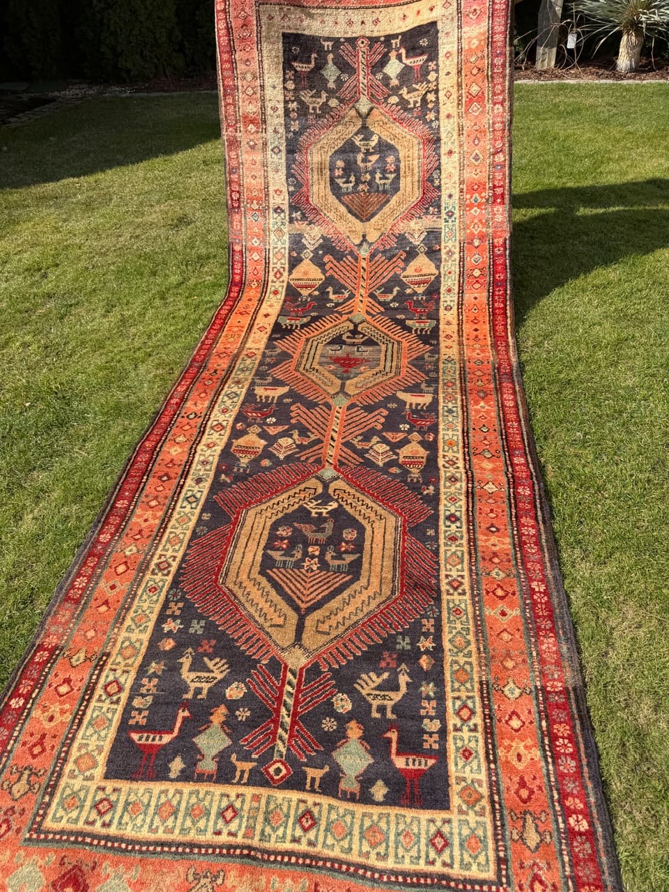 Chodnik Hamadan 365x125 cm, multikolor, wełna, Iran - 290272