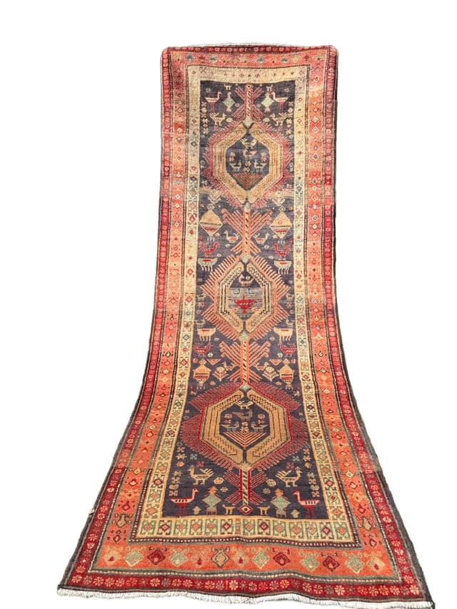 Chodnik Hamadan 365x125 cm, multikolor, wełna, Iran - WYMIARY