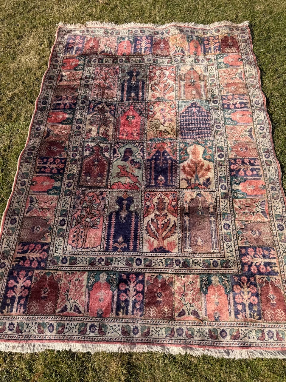 Dywan Kayserie 180x120 cm, jedwab naturalny multikolor, bawełna, Turcja, lata 90. - 290289