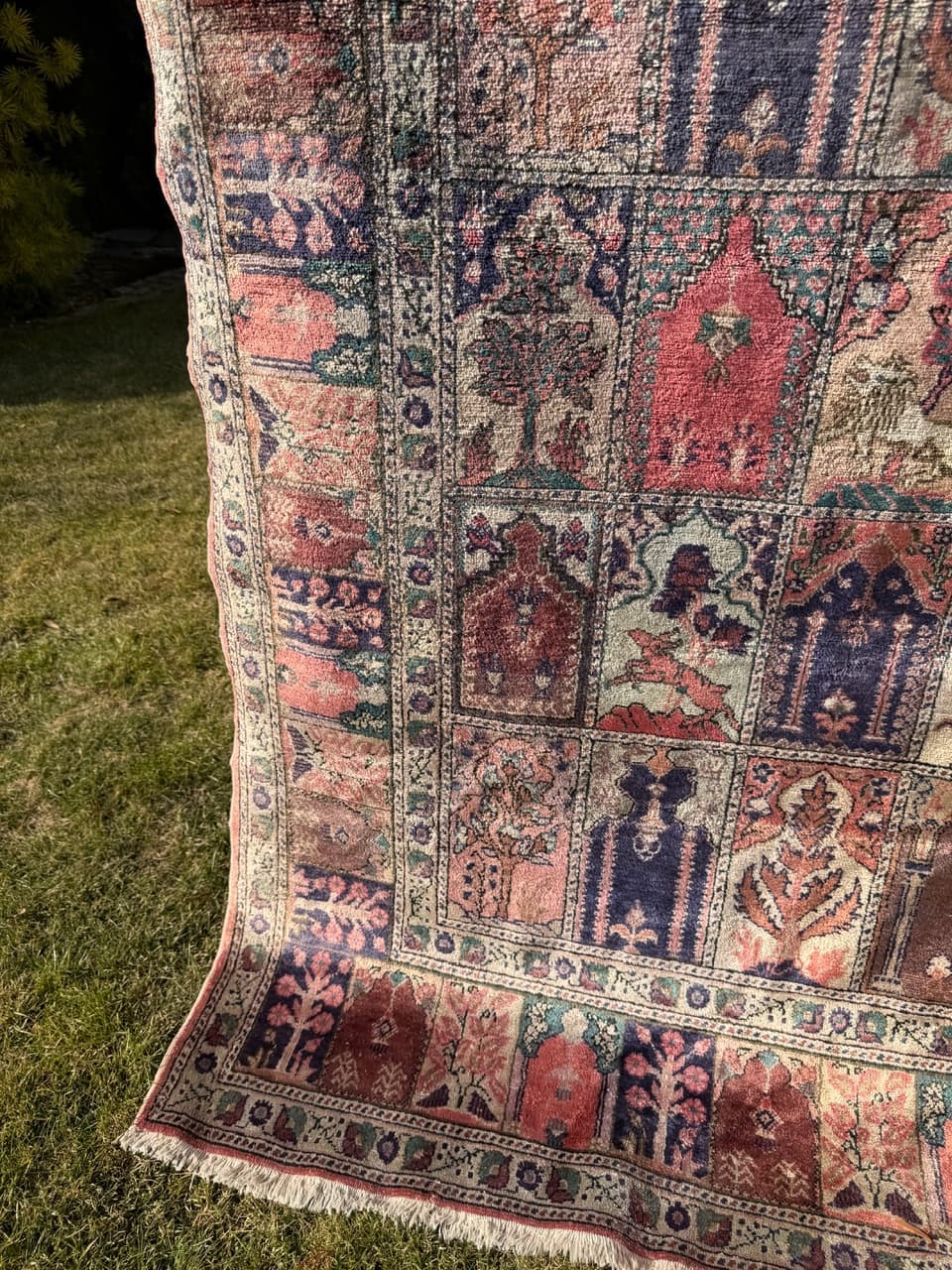 Dywan Kayserie 180x120 cm, jedwab naturalny multikolor, bawełna, Turcja, lata 90. - 290284