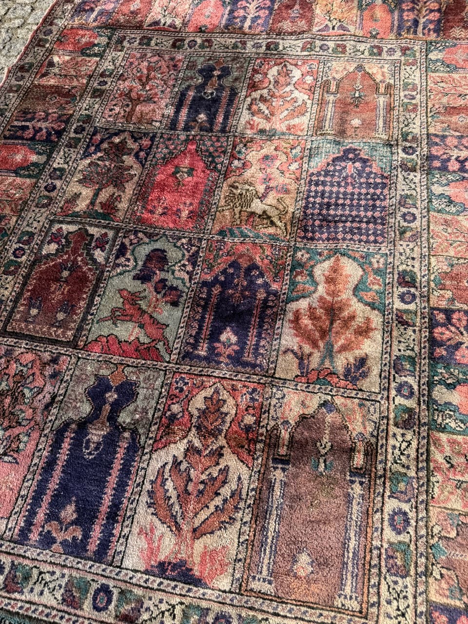 Dywan Kayserie 180x120 cm, jedwab naturalny multikolor, bawełna, Turcja, lata 90. - 290291