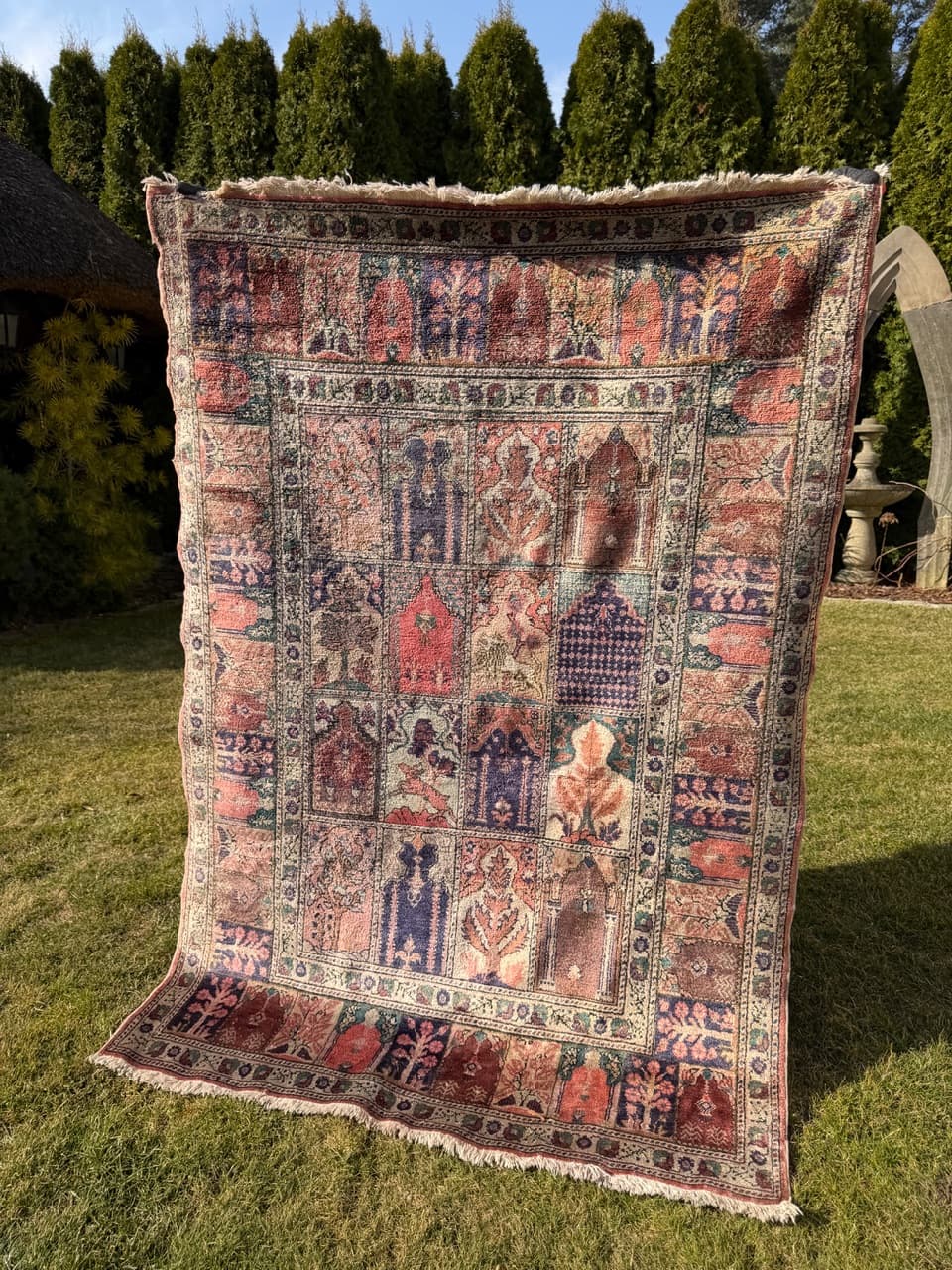 Dywan Kayserie 180x120 cm, jedwab naturalny multikolor, bawełna, Turcja, lata 90. - 290286