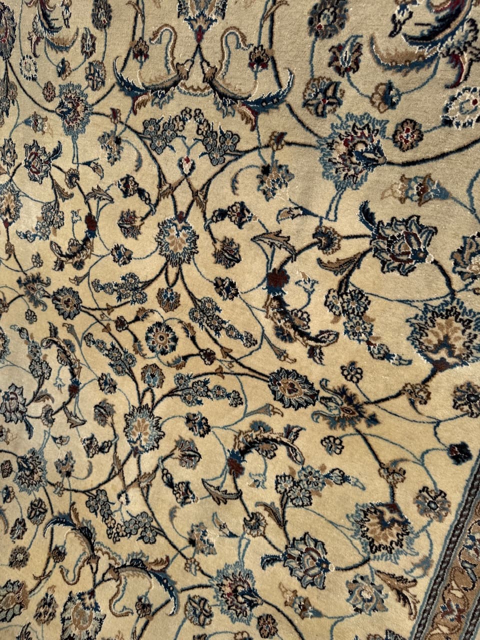 Dywan Nain, 330x245 cm, beżowy, wełna z jedwabiem, Iran, lata 90. - 290303