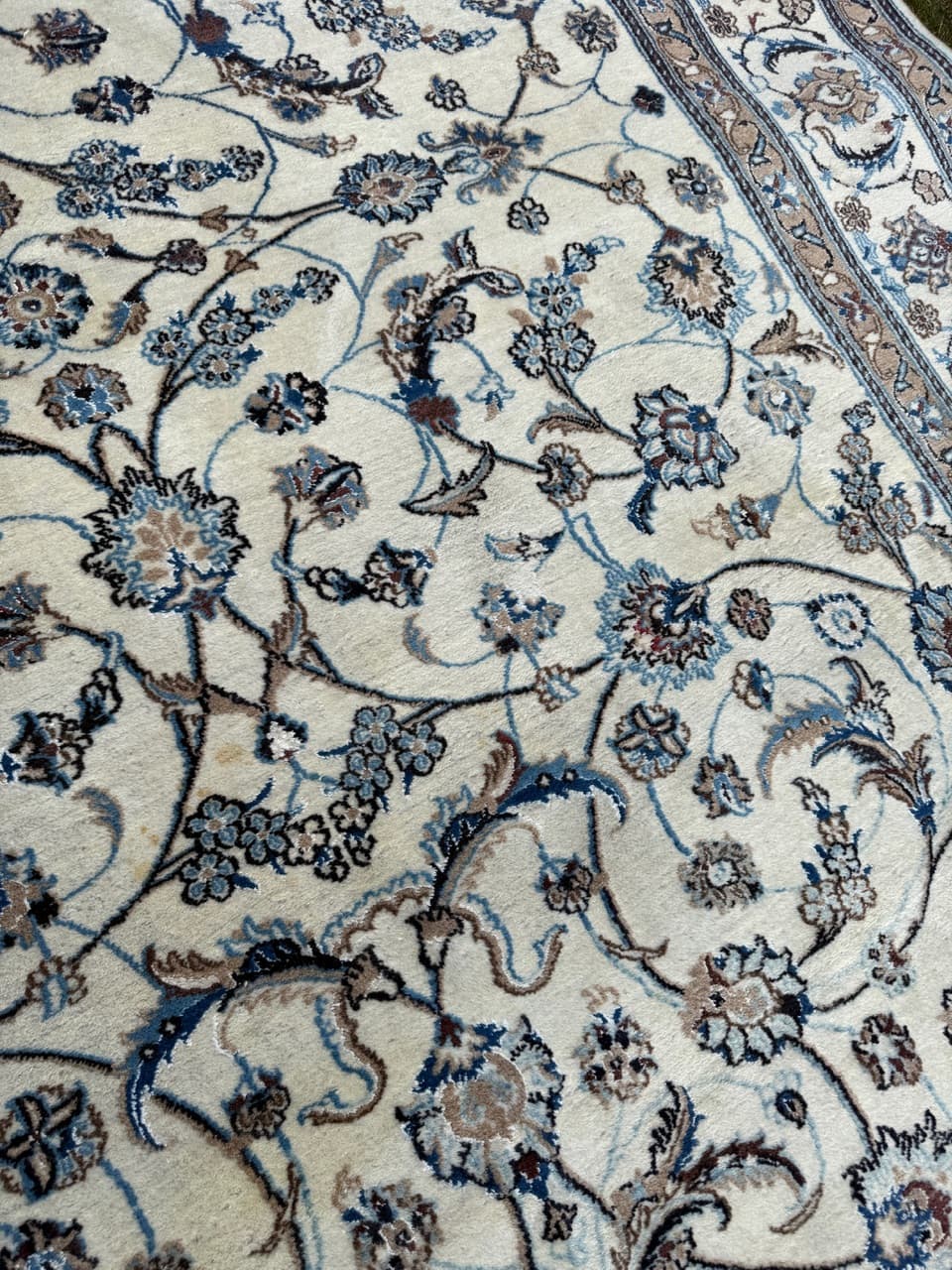 Dywan Nain, 330x245 cm, beżowy, wełna z jedwabiem, Iran, lata 90. - 290306